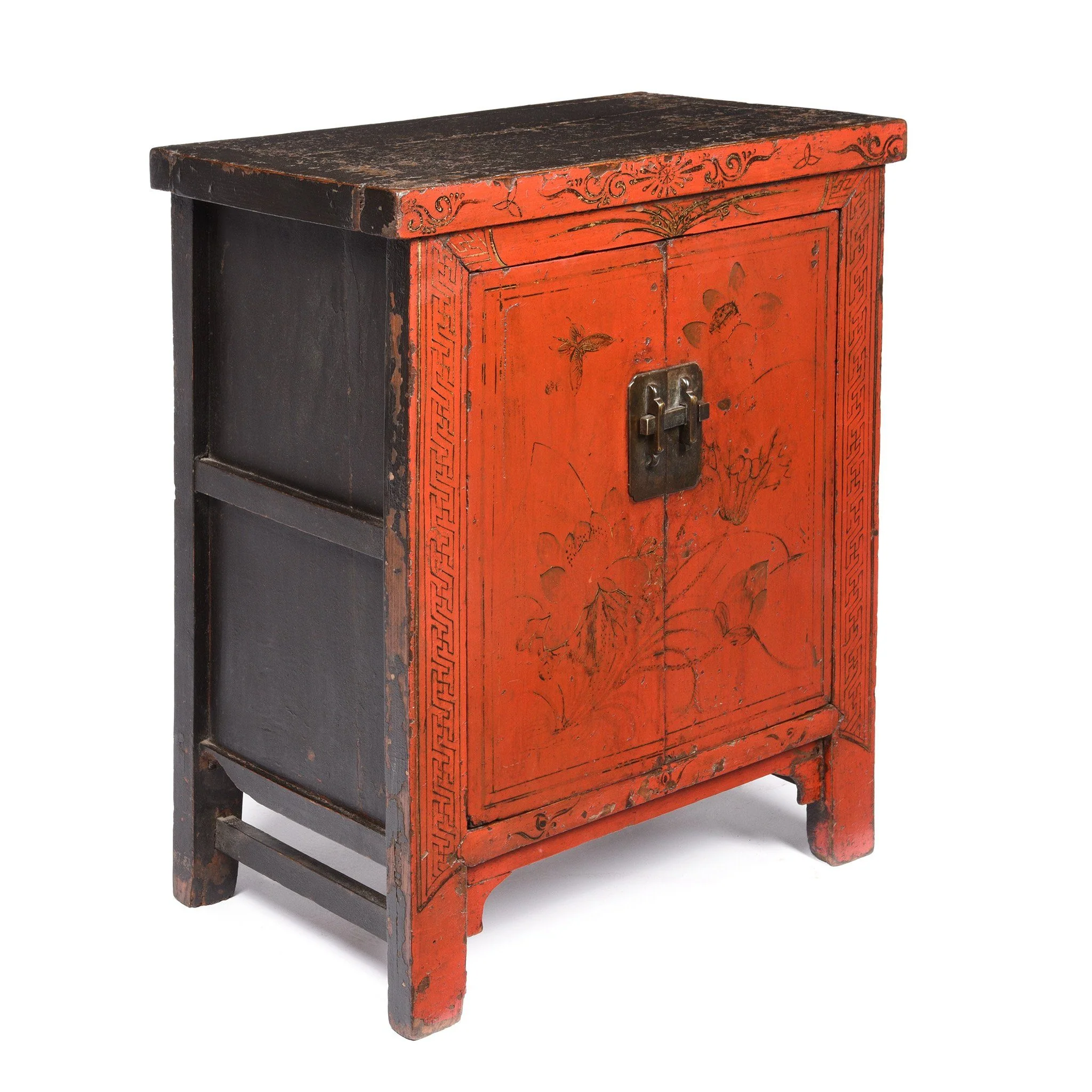 Chinese Red Lacquer Bedside Cabinet from Shanxi - Early 19thC - Image 3
