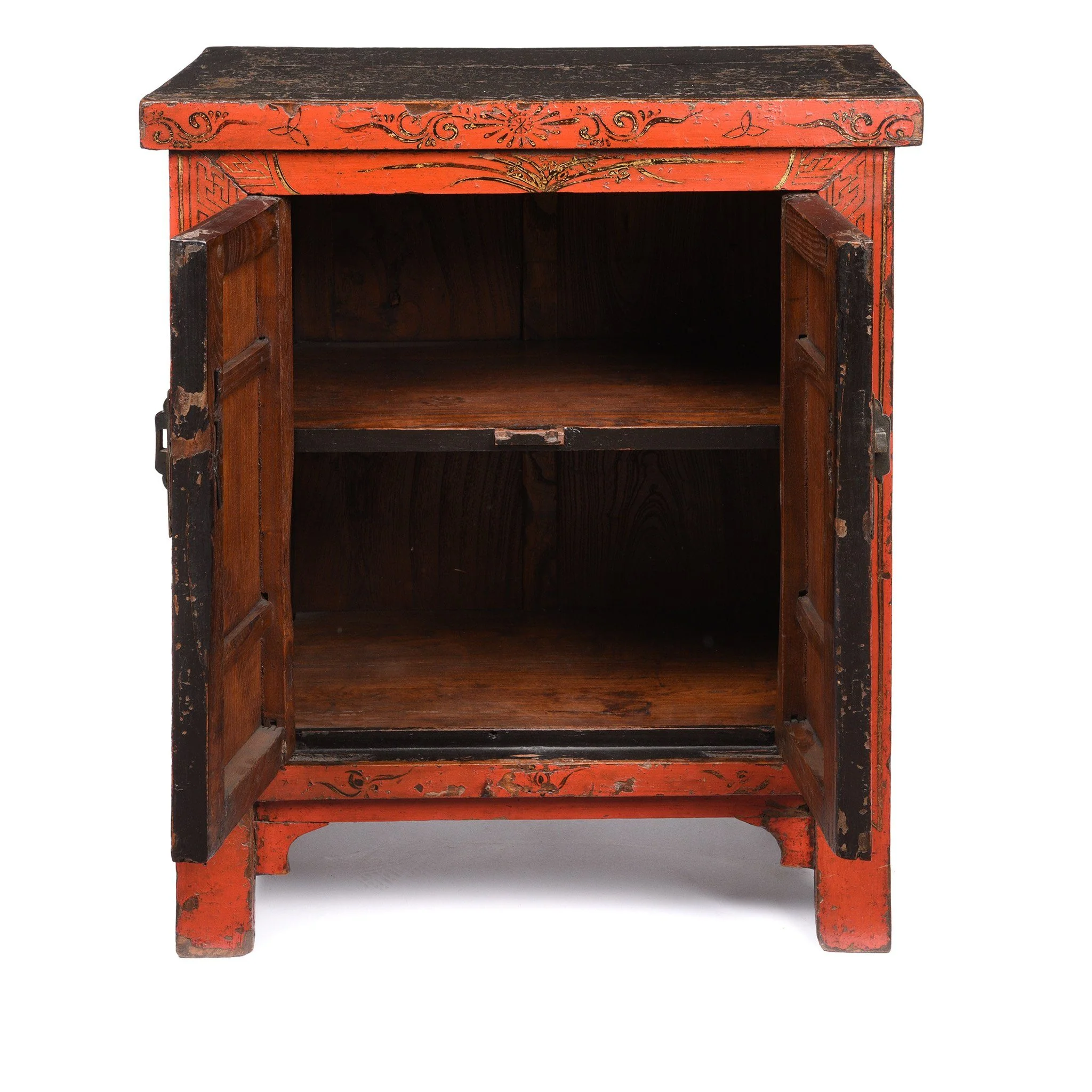 Chinese Red Lacquer Bedside Cabinet from Shanxi - Early 19thC - Image 4