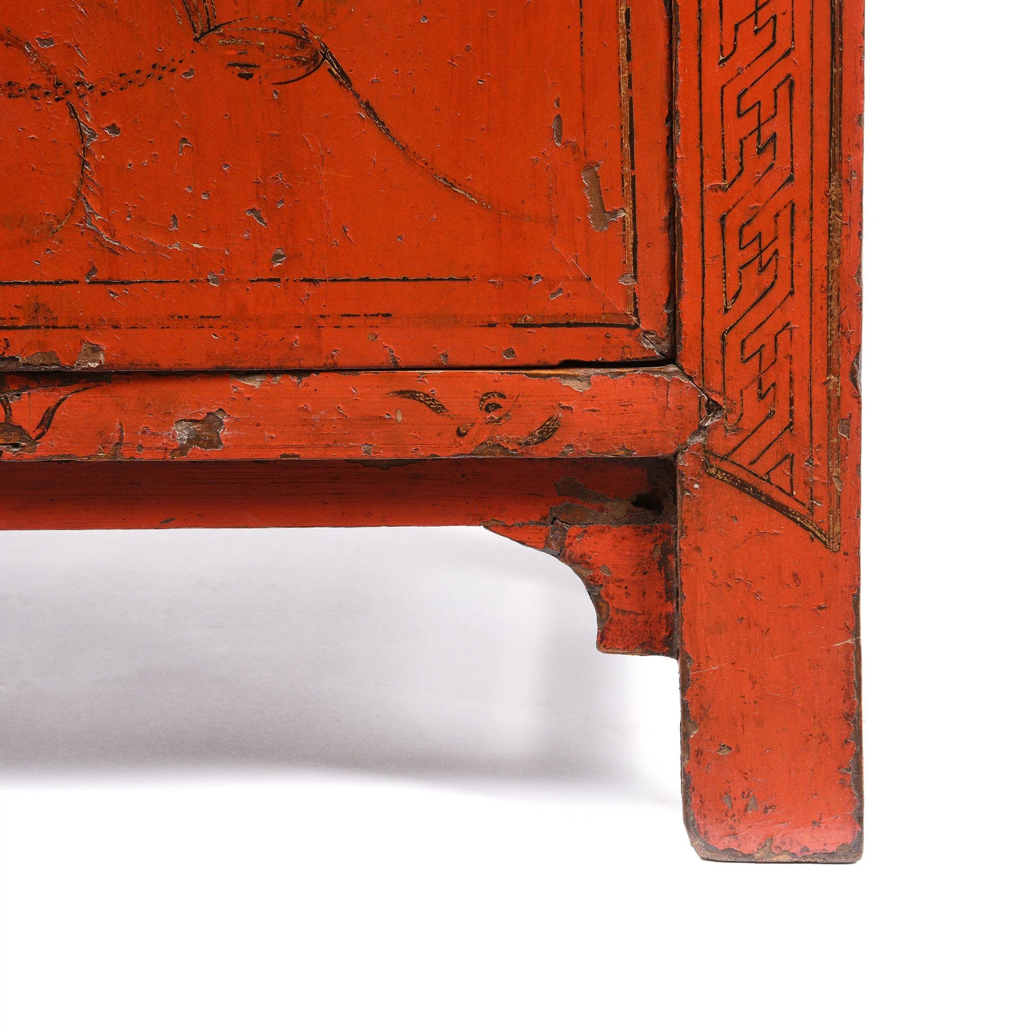 Chinese Red Lacquer Bedside Cabinet from Shanxi - Early 19thC - Image 8