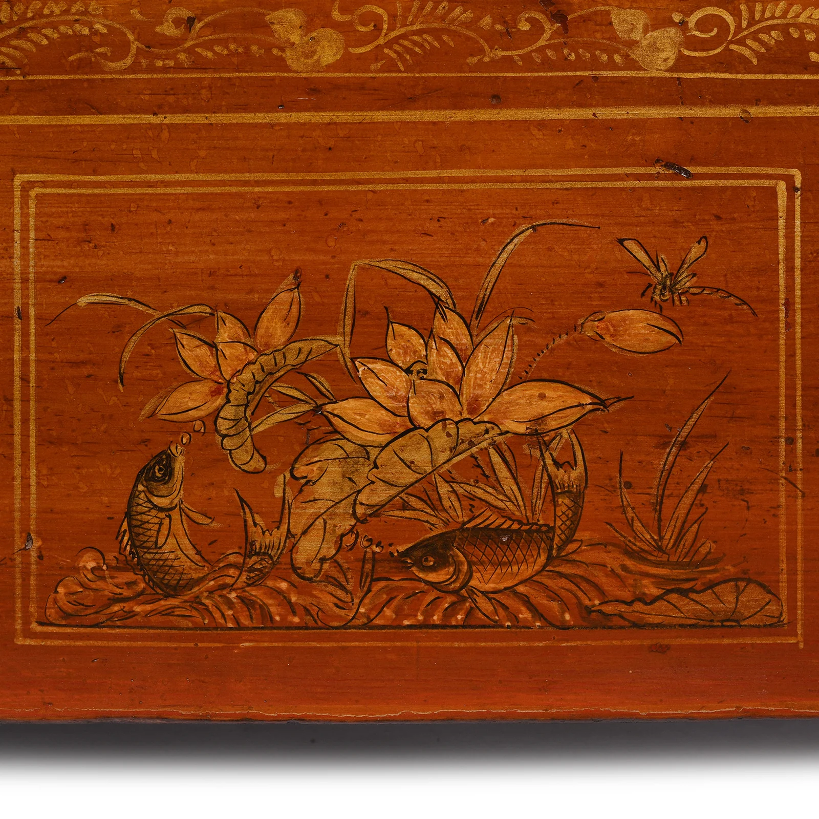 Red Lacquer Chinese Sideboard From Dongbei - Ca 1920 - Image 12