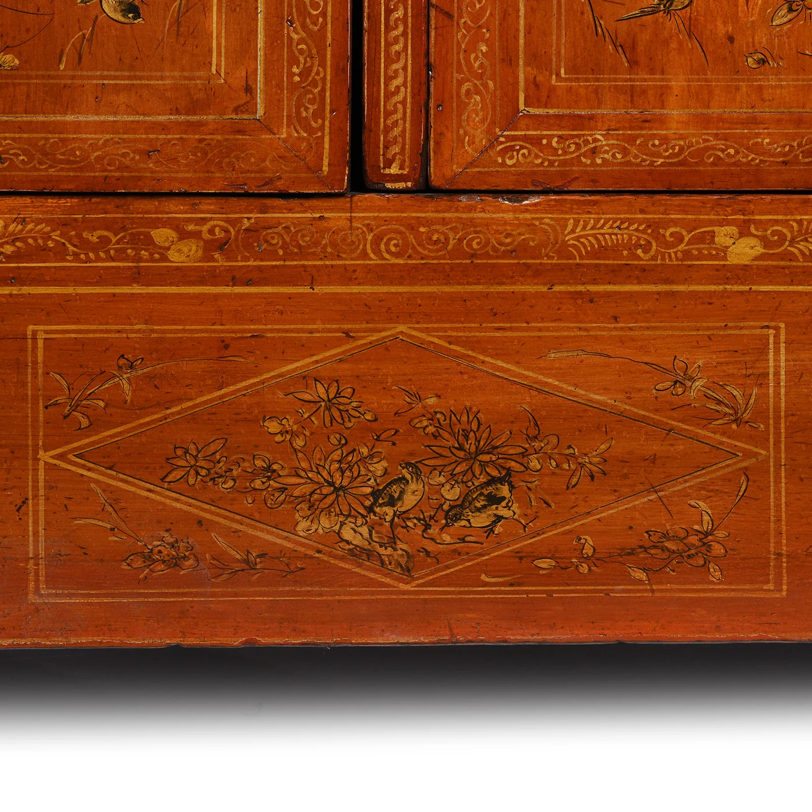 Red Lacquer Chinese Sideboard From Dongbei - Ca 1920 - Image 6