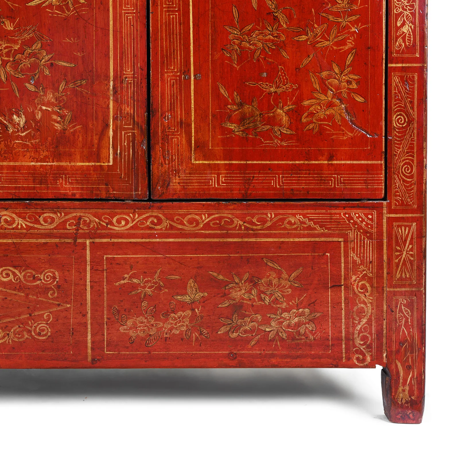 Red Lacquer Chinese Sideboard from Dongbei - Ca 1920 - Image 6