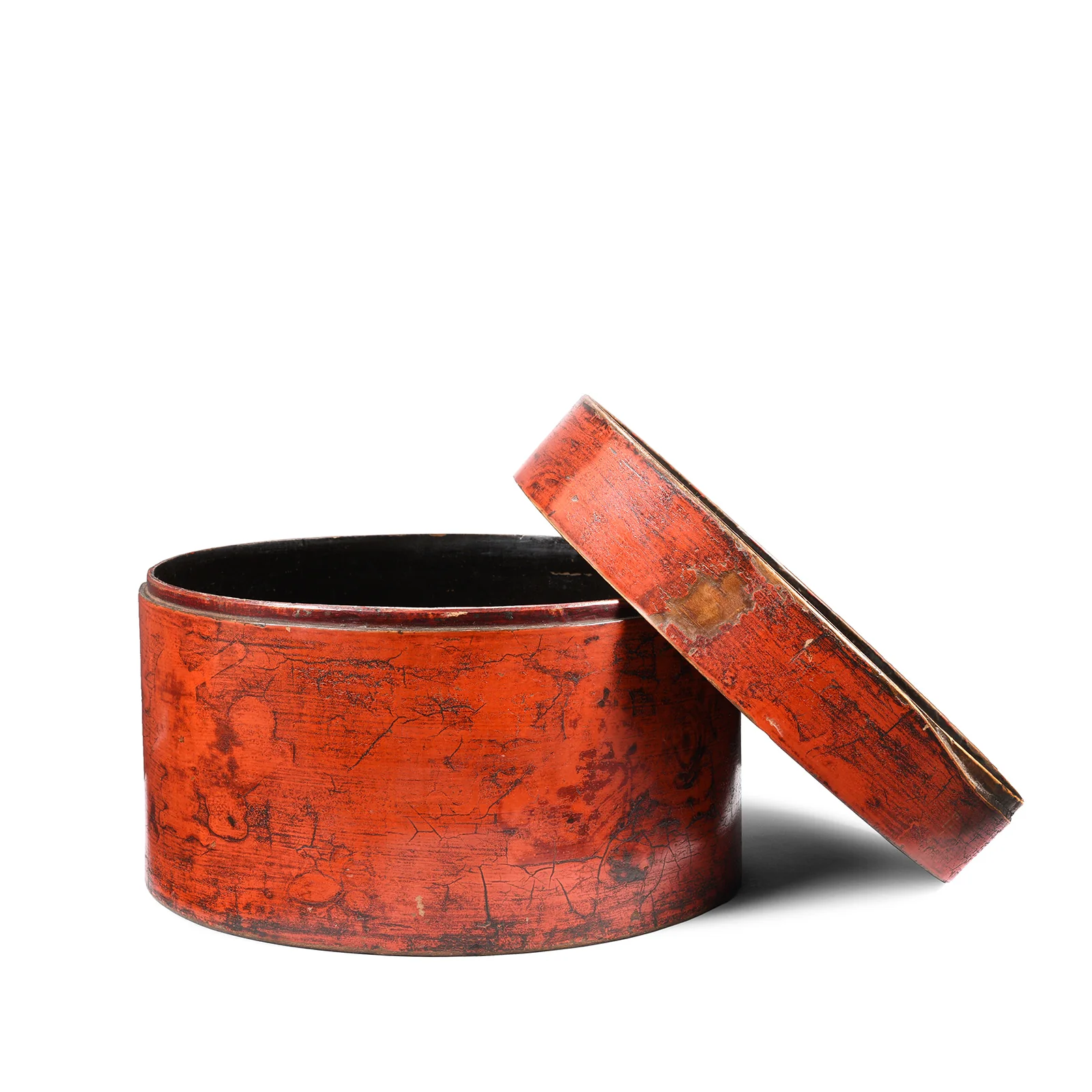 Red Lacquer Chinese Hat Box - 19thC - Image 2