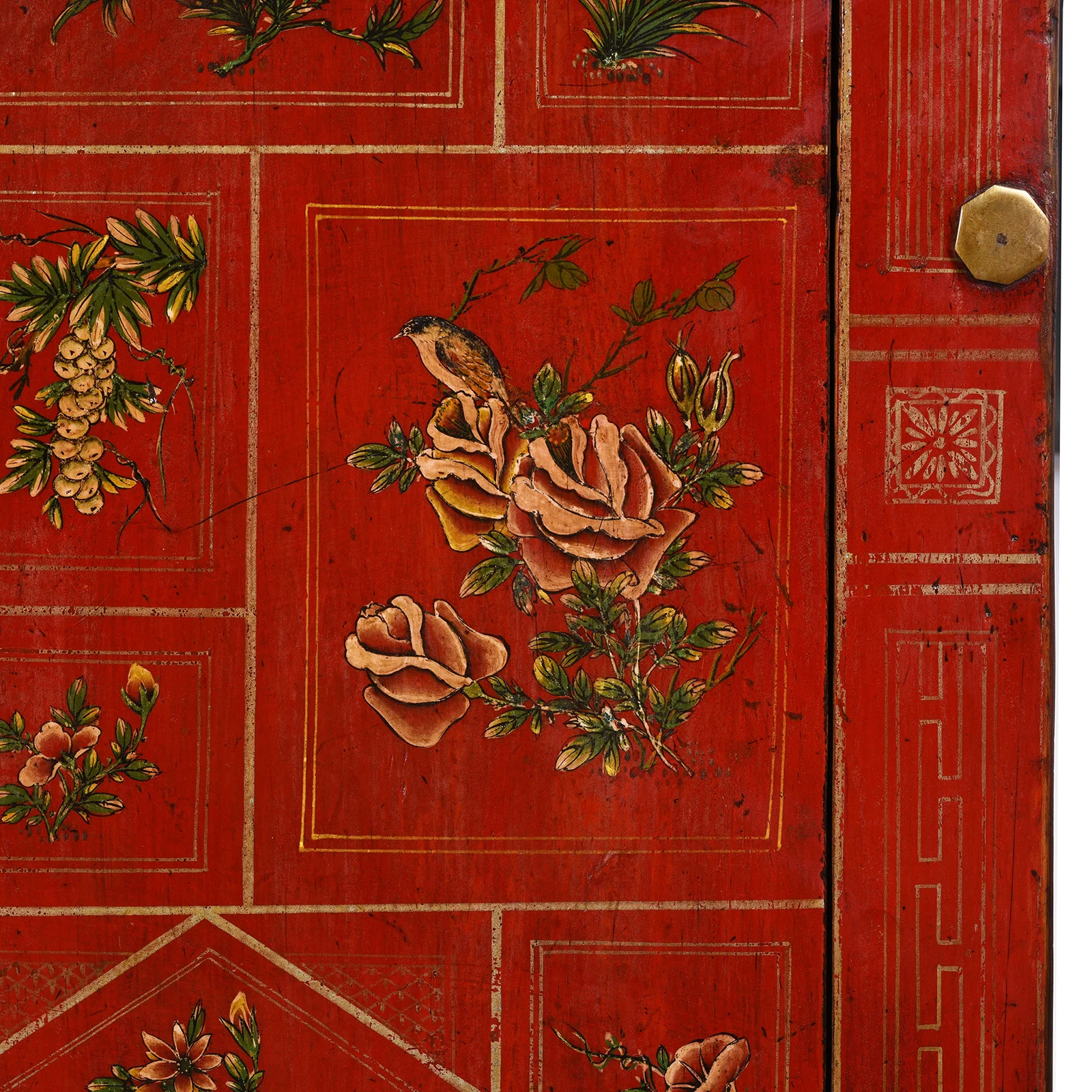 Red Lacquer Chinese Sideboard From Dongbei - Ca 1920 - Image 10