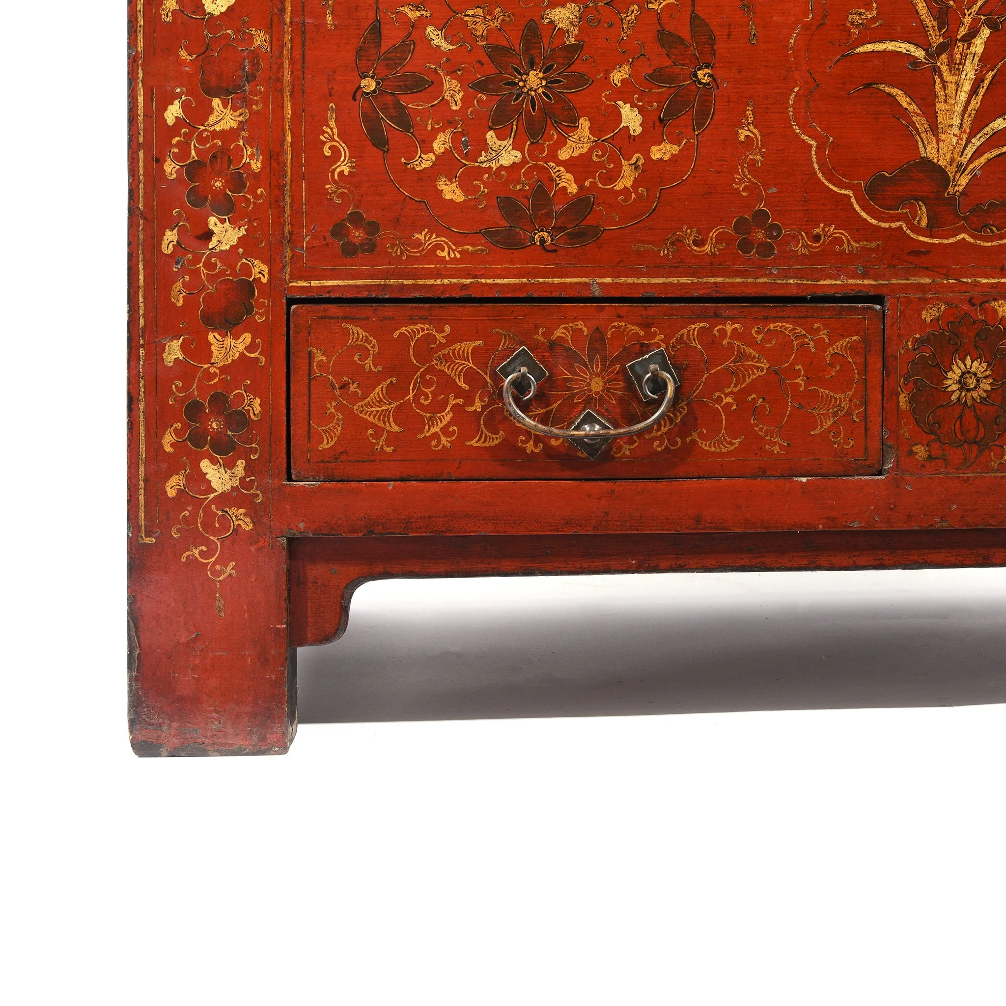 Chinese Red Lacquer Wedding Cabinet from Shanxi- 19thC - Image 6