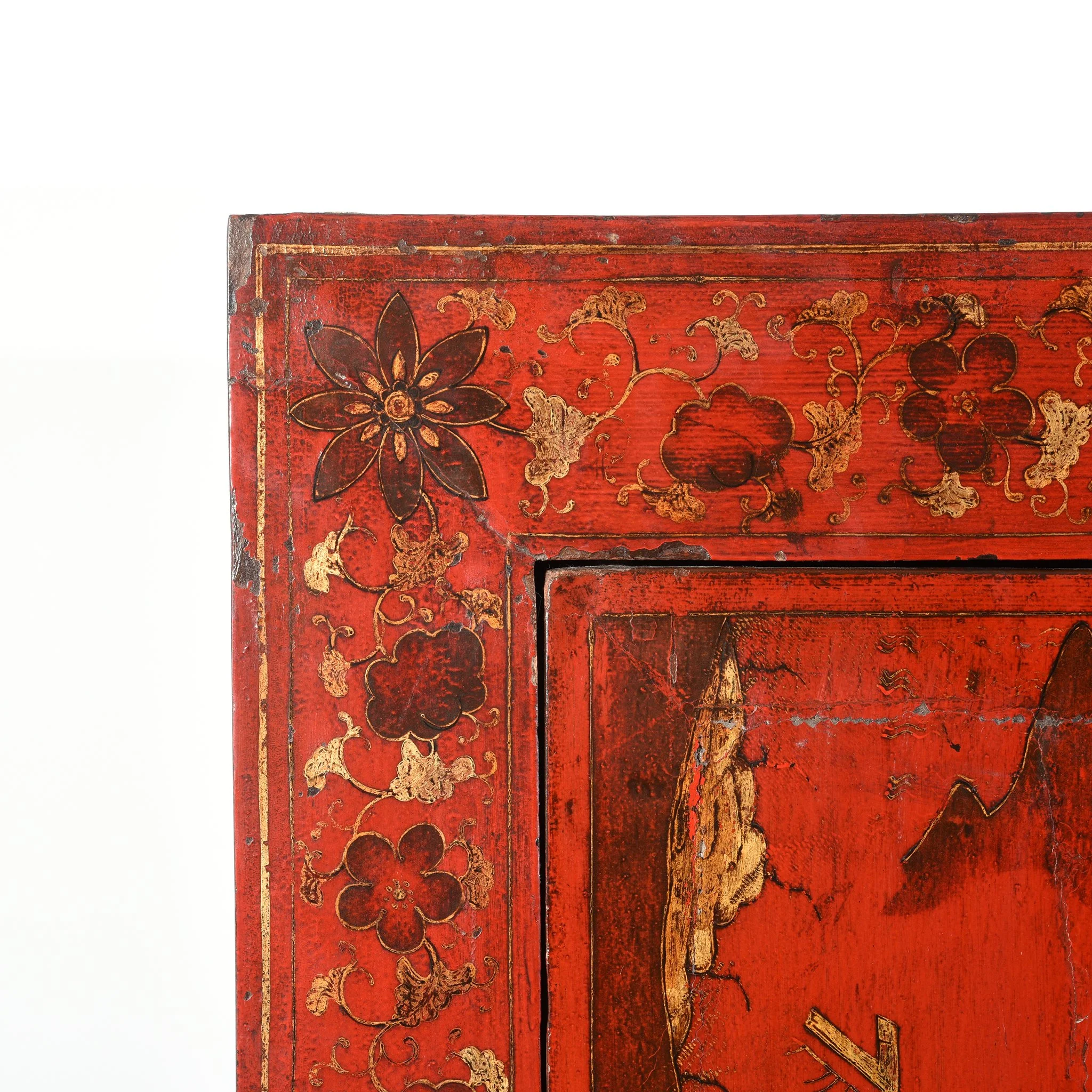 Chinese Red Lacquer Wedding Cabinet from Shanxi- 19thC - Image 7