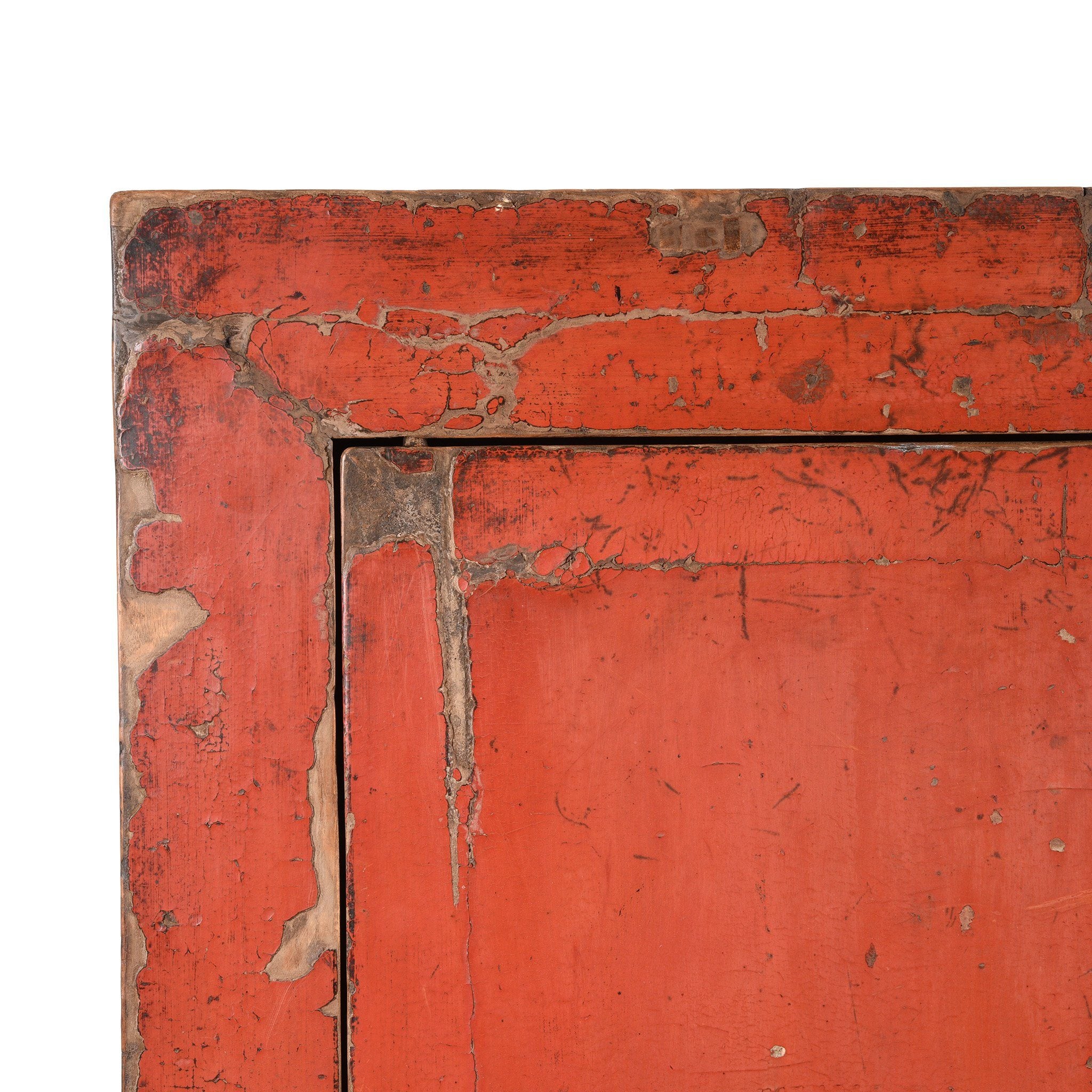 Red Lacquer Chinese Wedding Cabinet from Shanxi - Early 19thC - Image 4