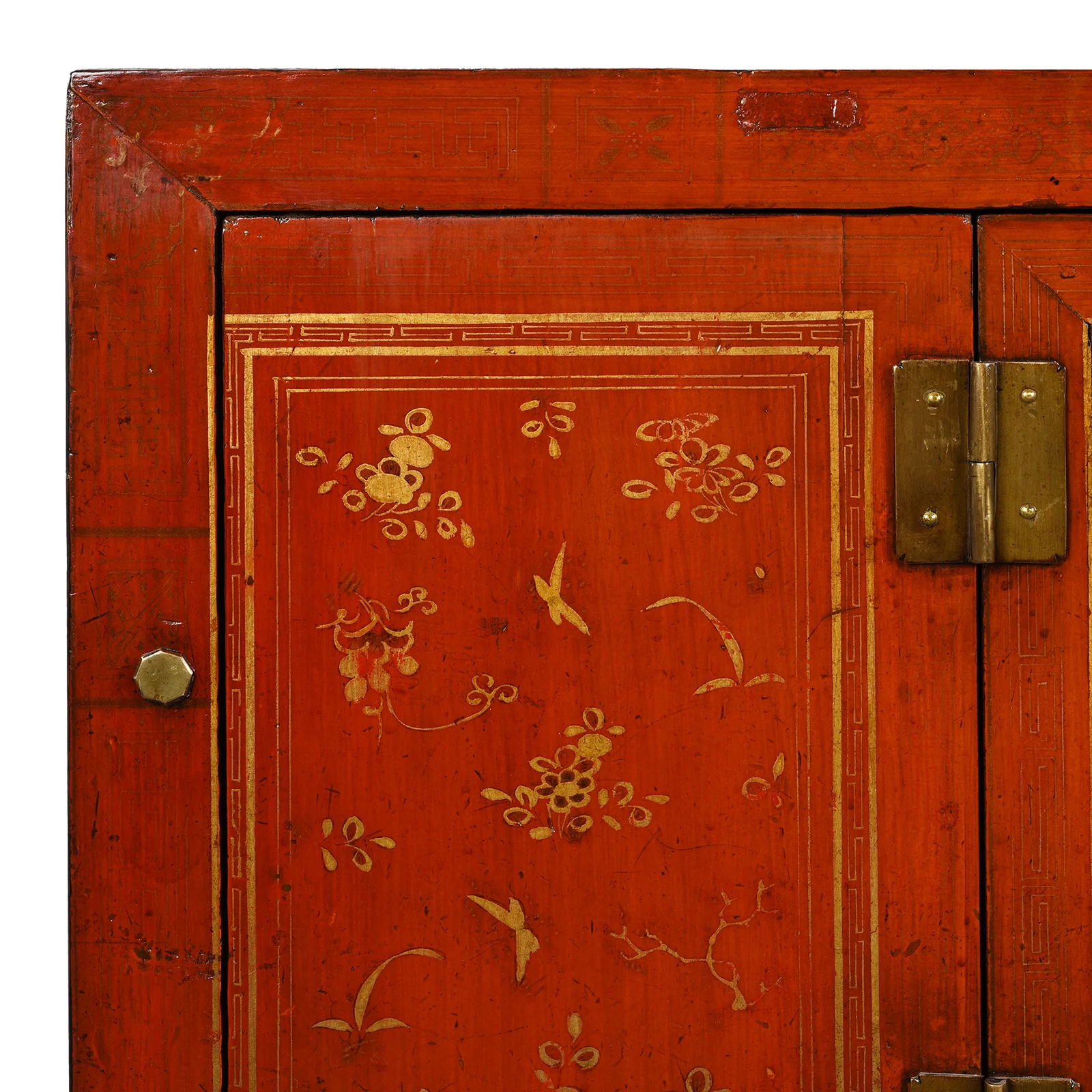 Red Lacquer Chinese Sideboard From Dongbei - Ca 1920 - Image 5