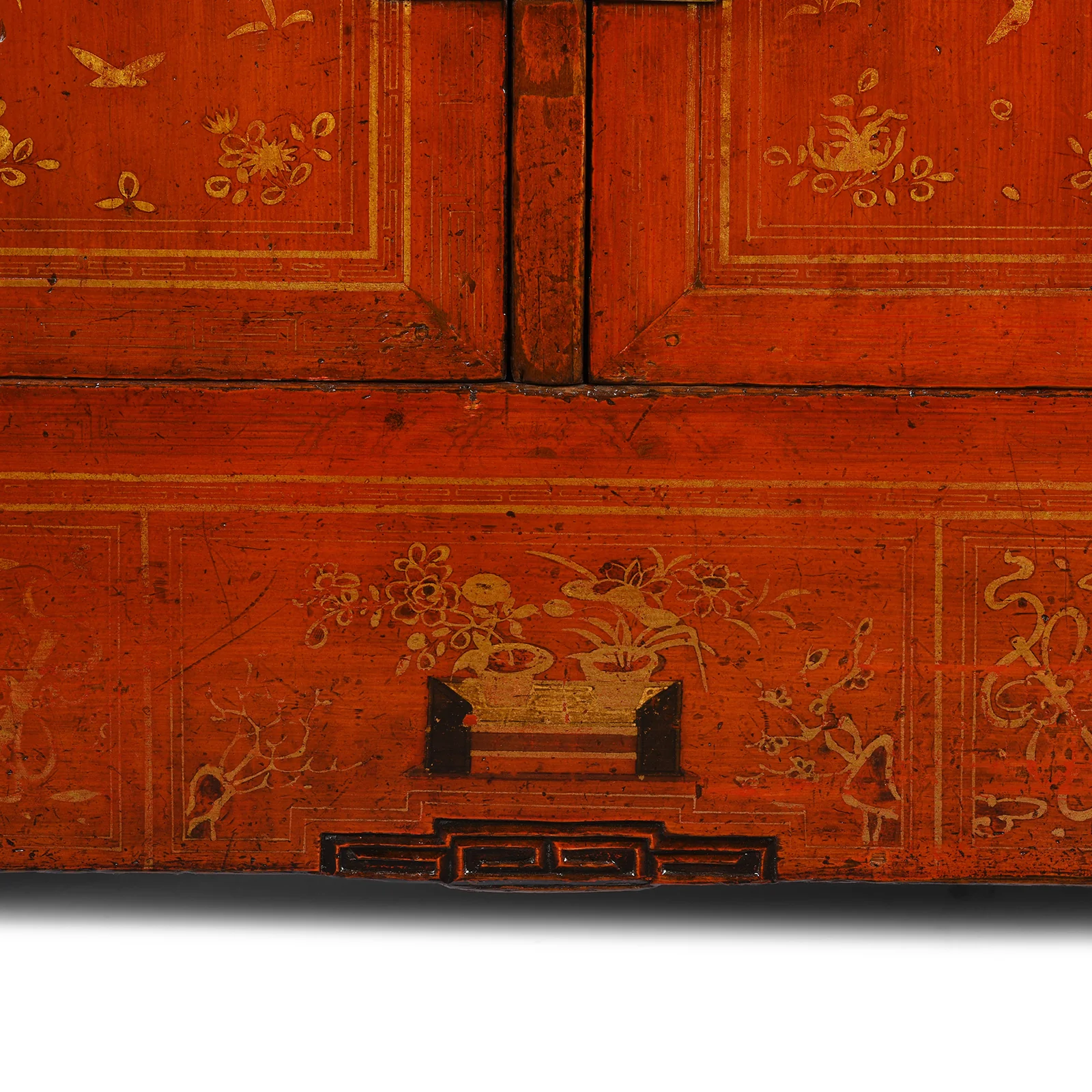 Red Lacquer Chinese Sideboard From Dongbei - Ca 1920 - Image 6