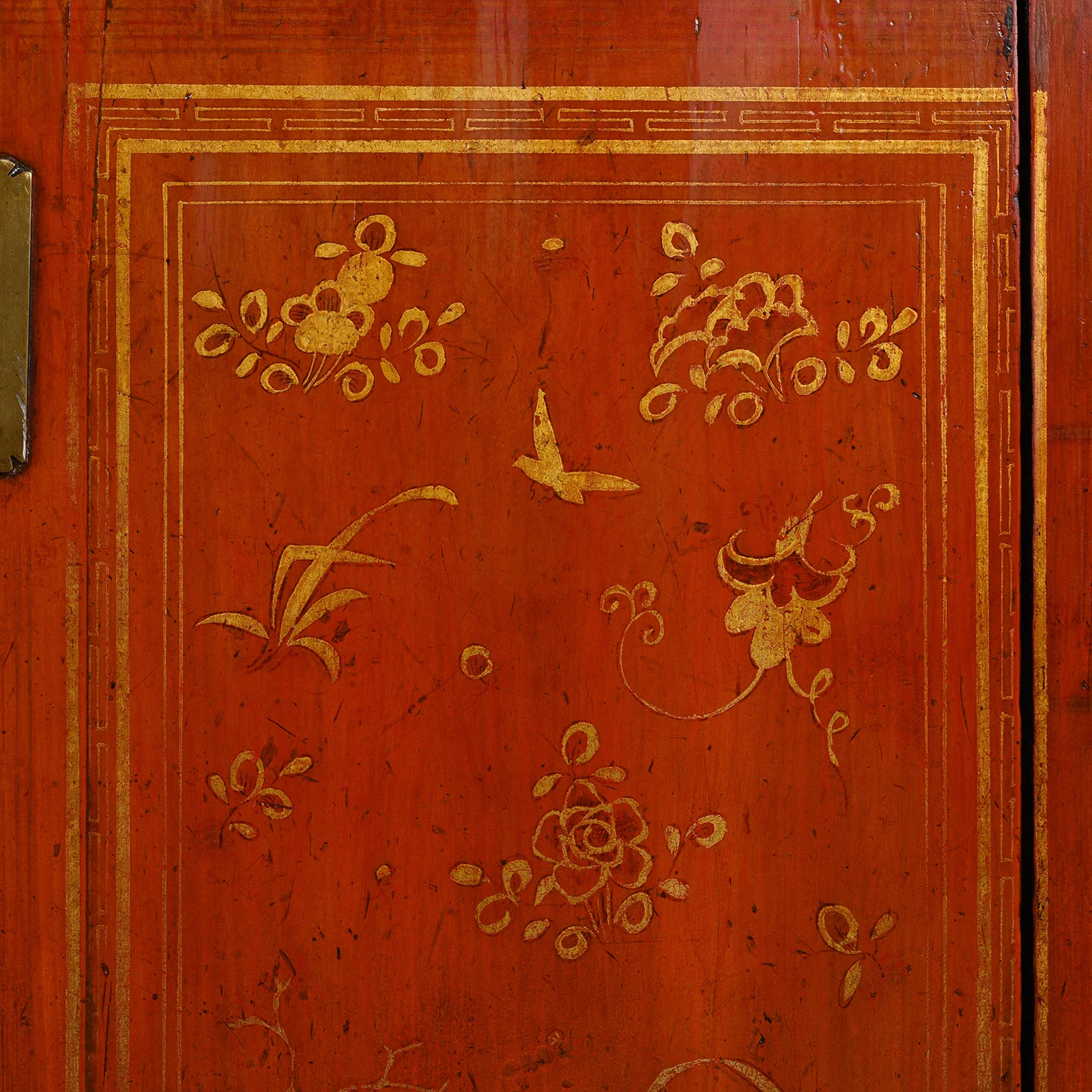 Red Lacquer Chinese Sideboard From Dongbei - Ca 1920 - Image 7
