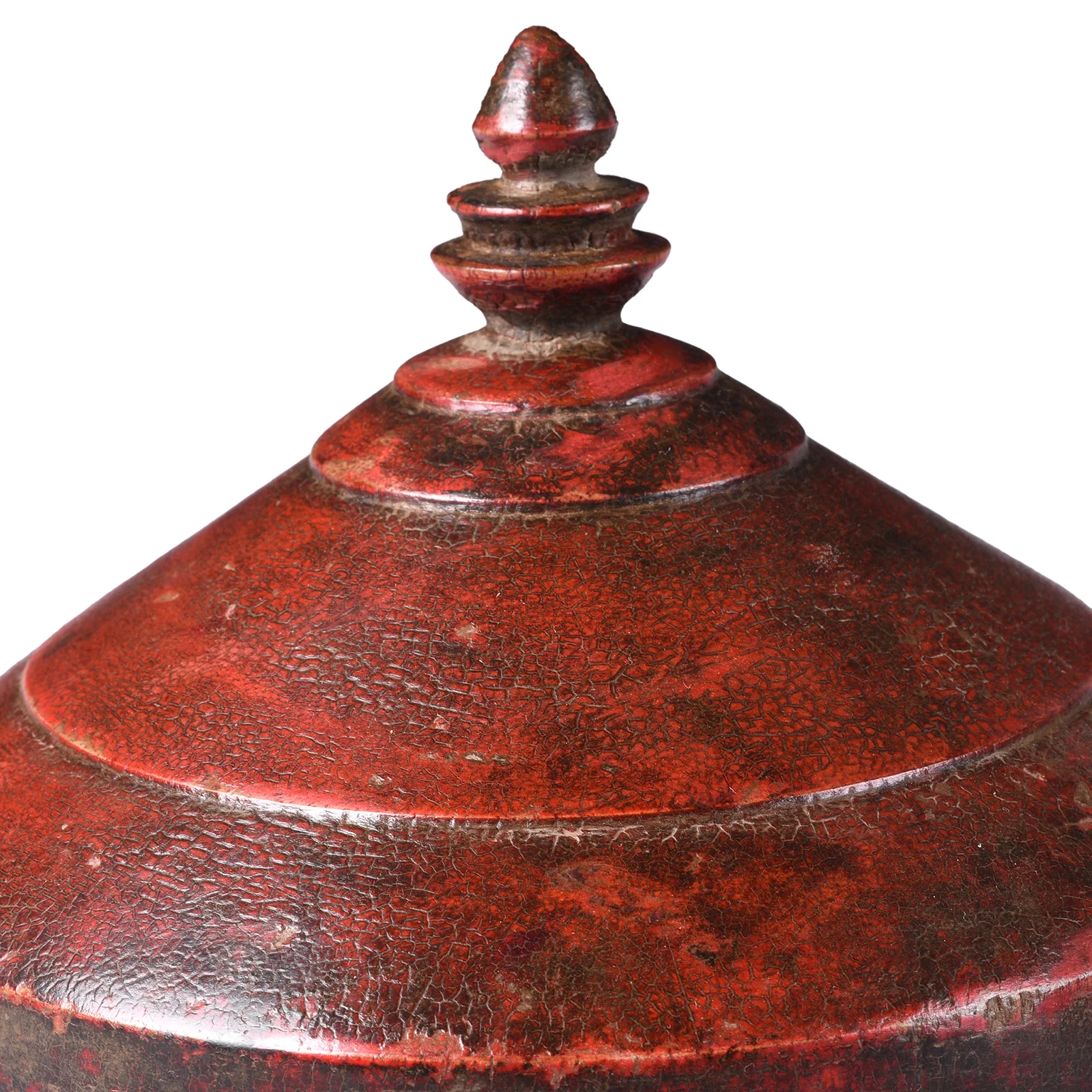 Red Lacquer Pot From Uttar Pradesh - Ca 1930 - Image 3