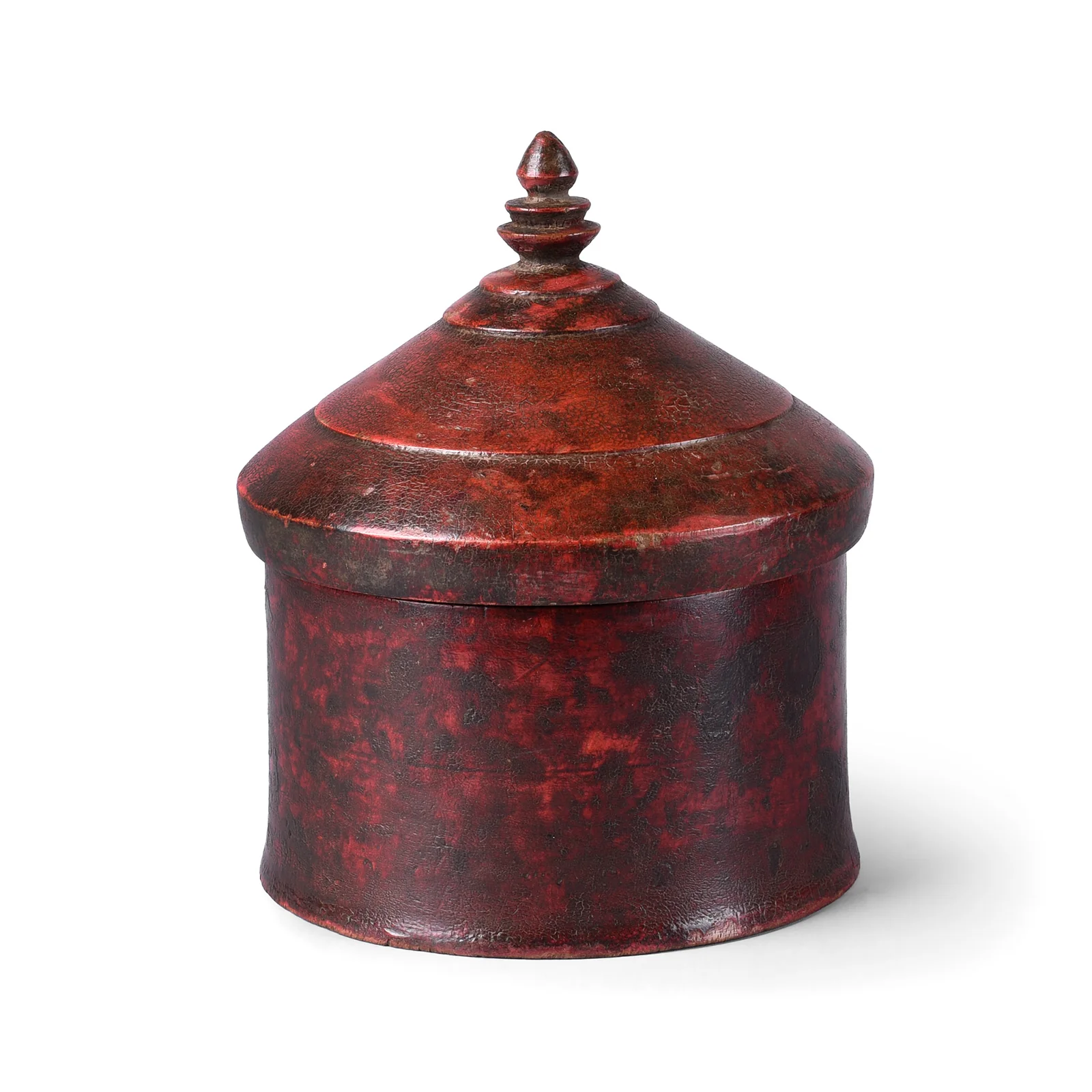 Red Lacquer Pot From Uttar Pradesh - Ca 1930 - Image 6
