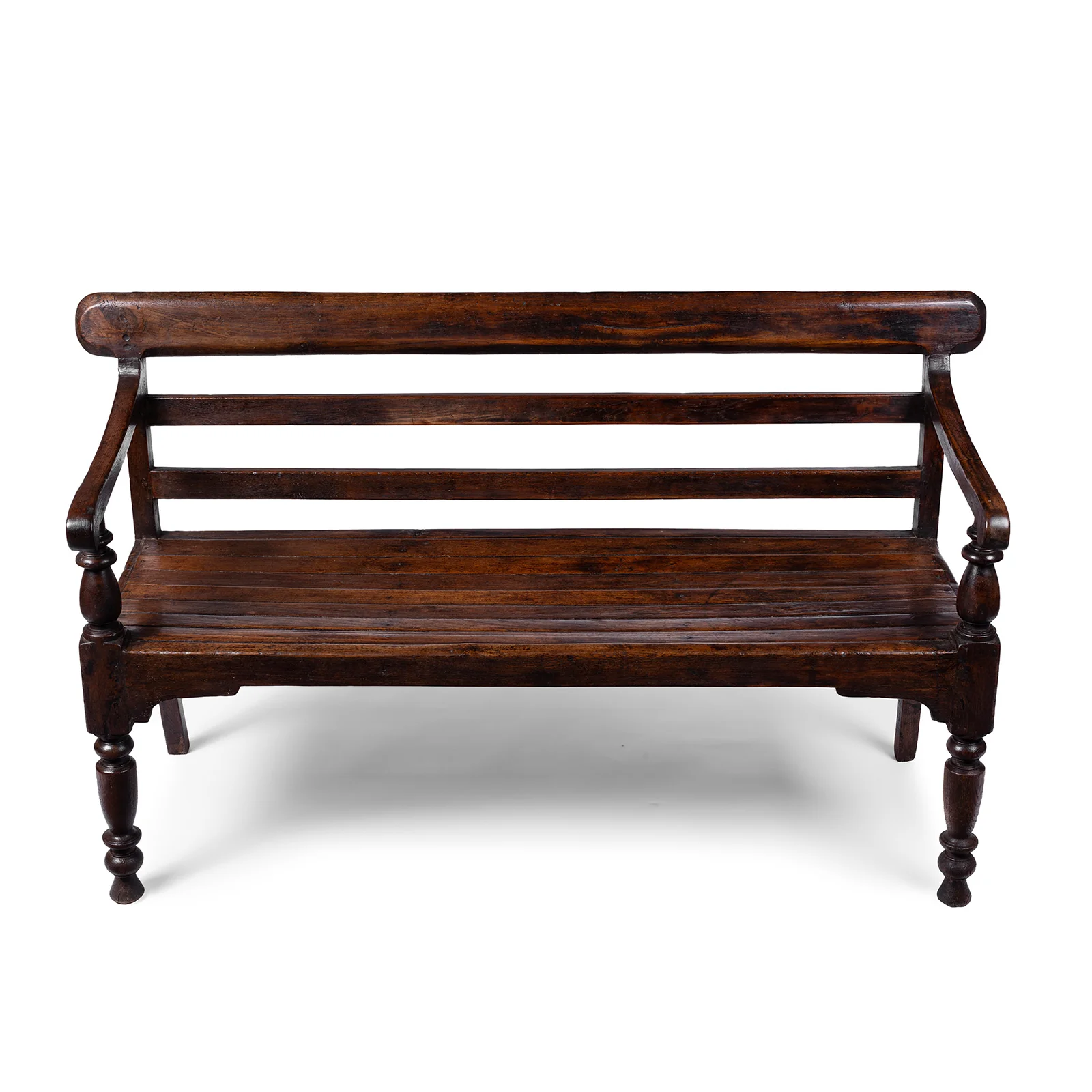 Regency Style Indian Slatted Bench - 19th Century - Image 2