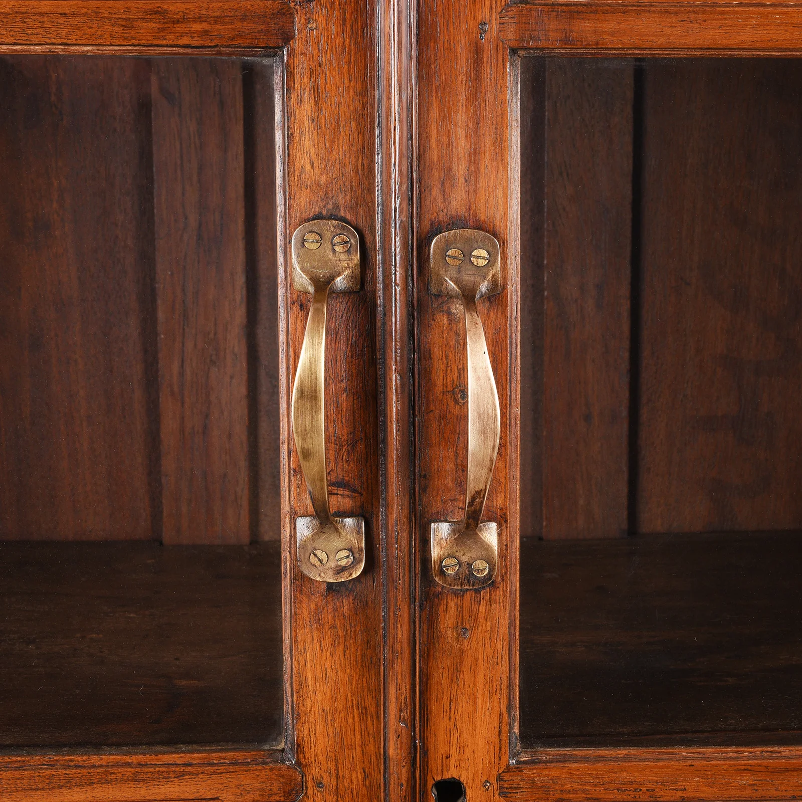Glazed Teak Anglo Indian Book Cabinet - Ca 1910 - Image 7