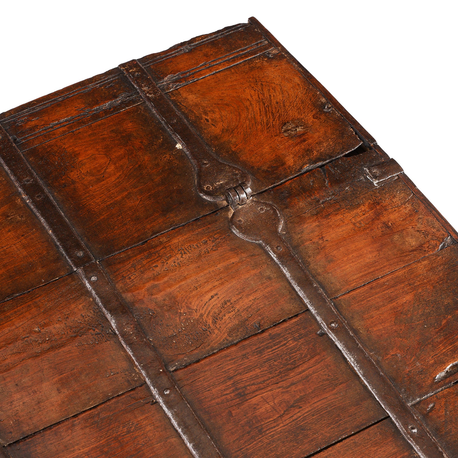 Iron Bound Teak Chest From Gujarat - 19th Century - Image 5