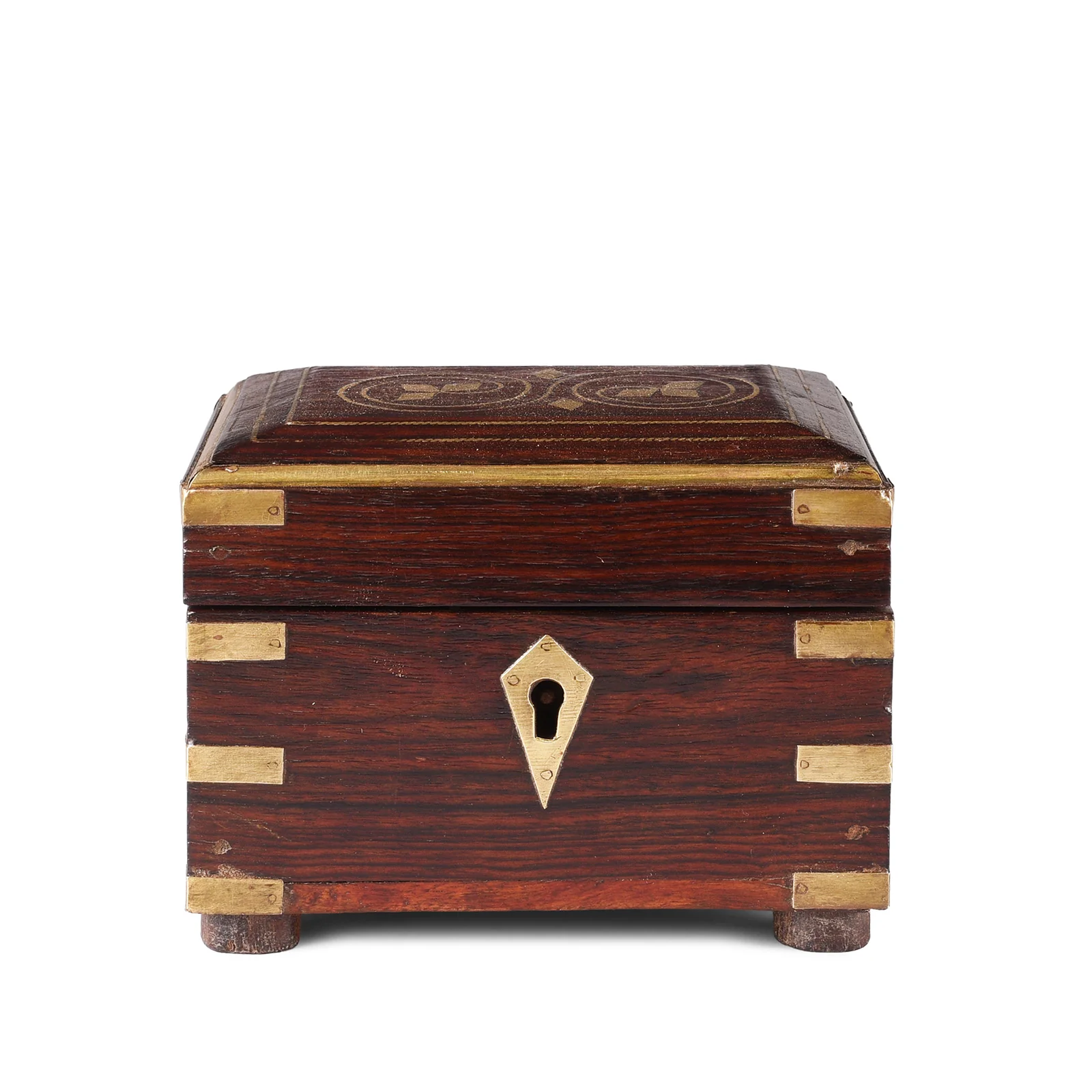 Rosewood Scent Box With Bottles From Lucknow - 19th Century