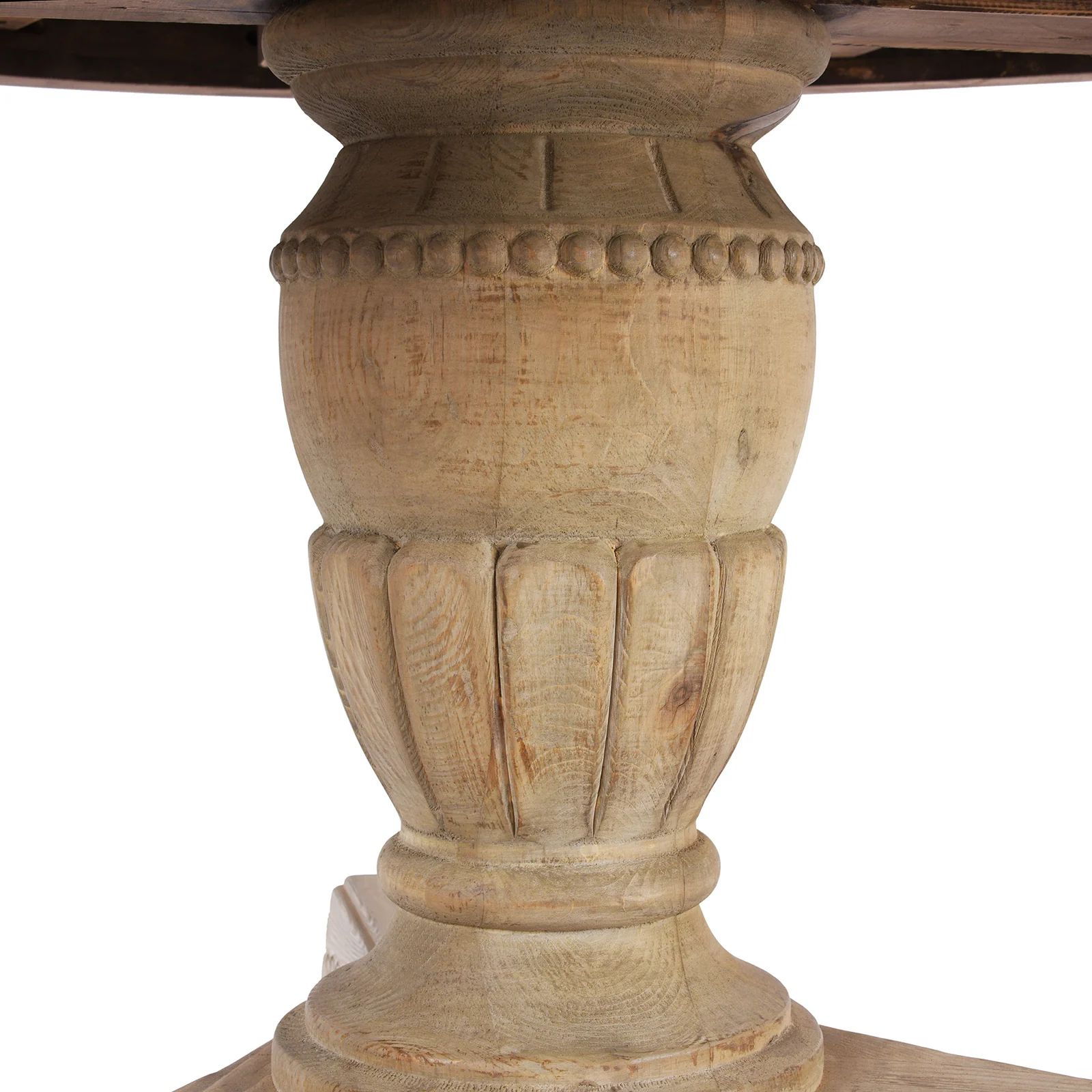 Round Pedestal Dining Table Made From Old Bleached Pine - Image 6