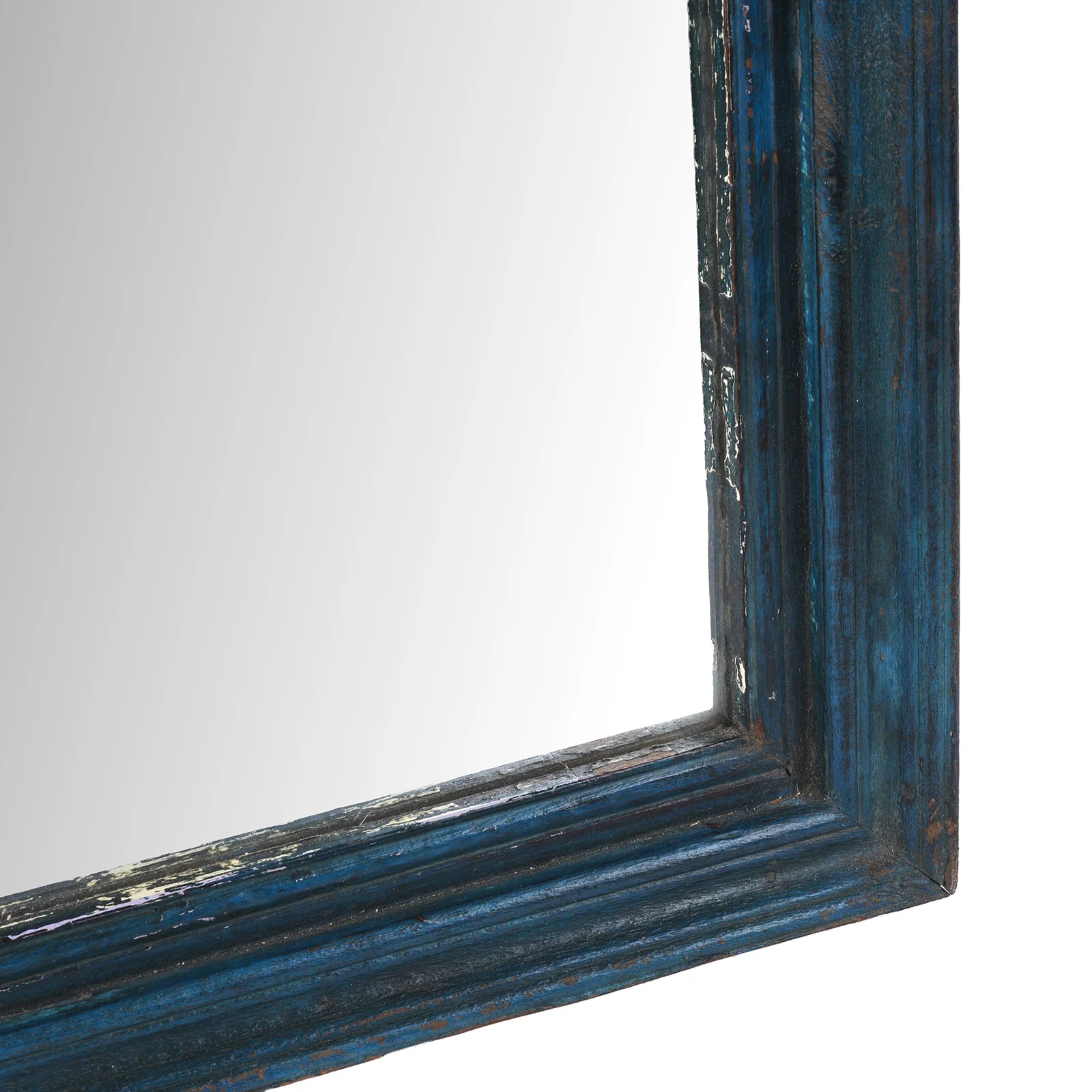 Blue Painted Mirror Made From Old Architectural Teak - Image 5