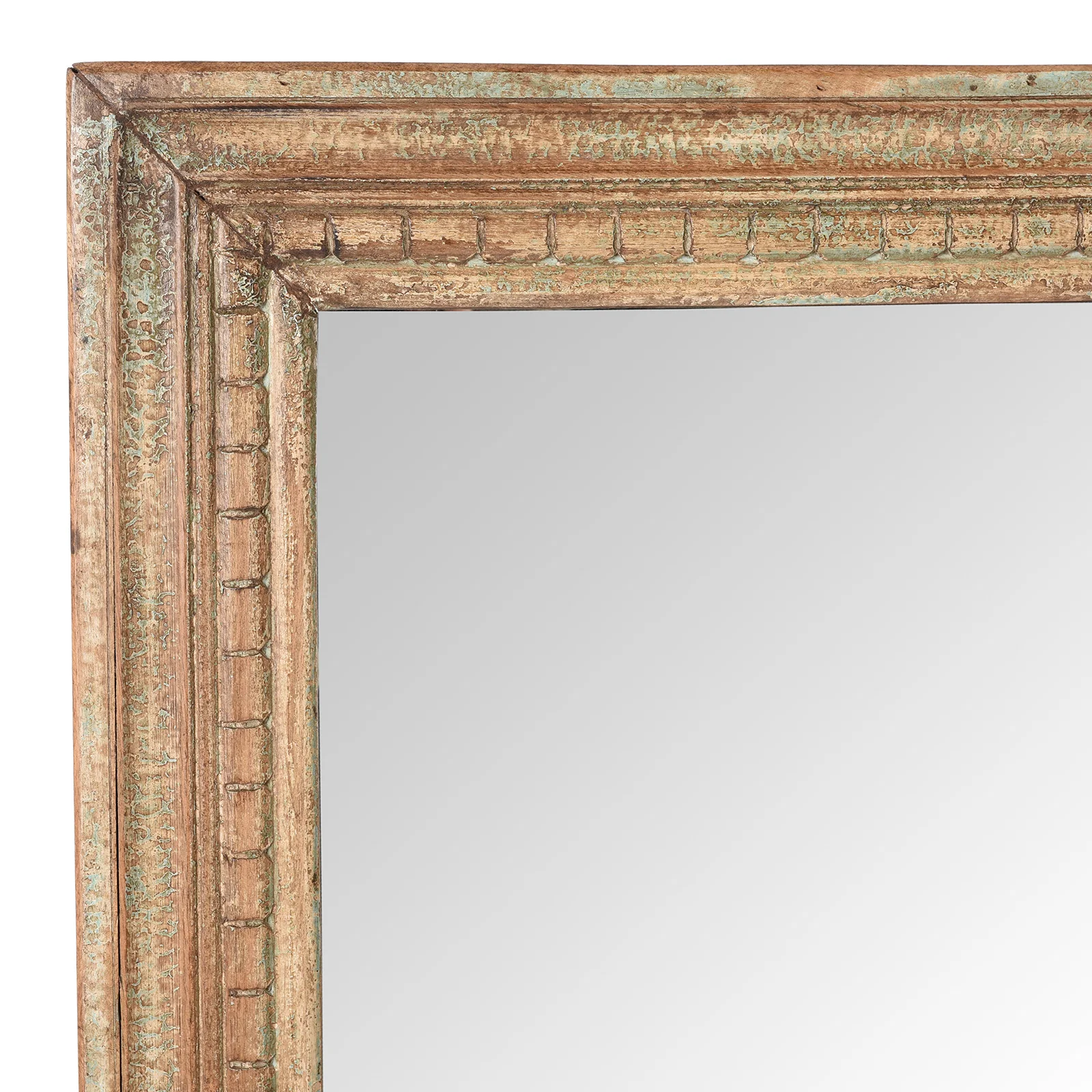 Rustic Painted Mirror Made From Old Architectural Teak - Image 3