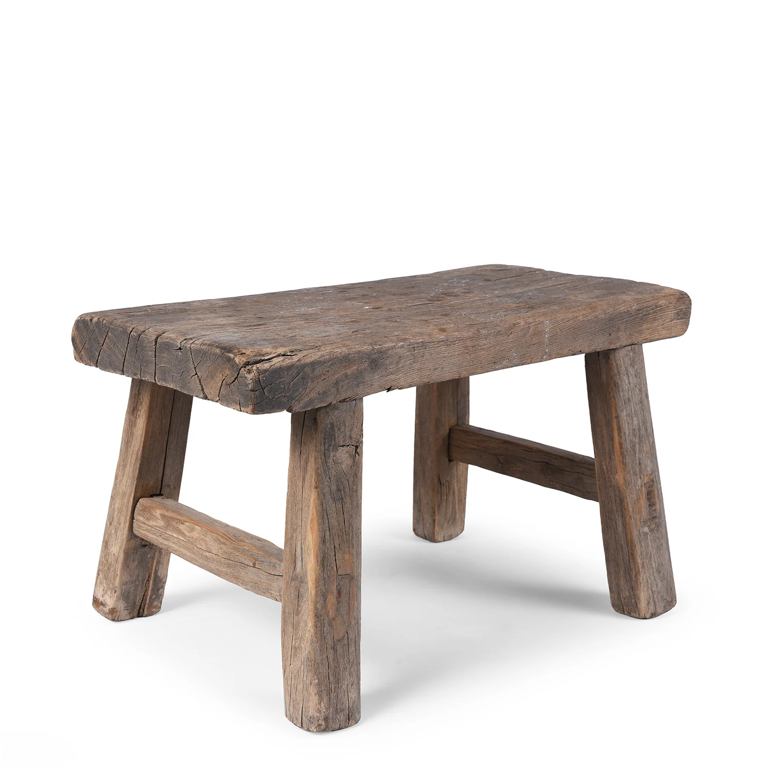 Rustic Low Farmhouse Stool From Shanxi - 19th Century