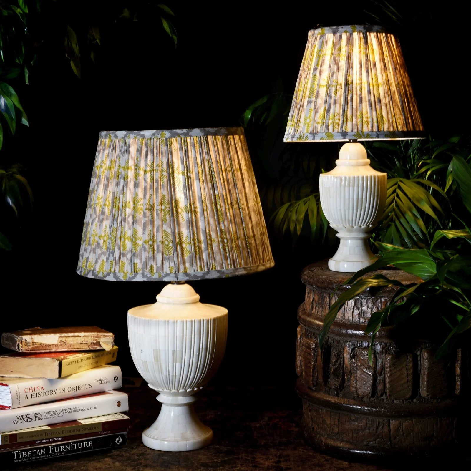 Regency Style Bone Inlay Table Lamp