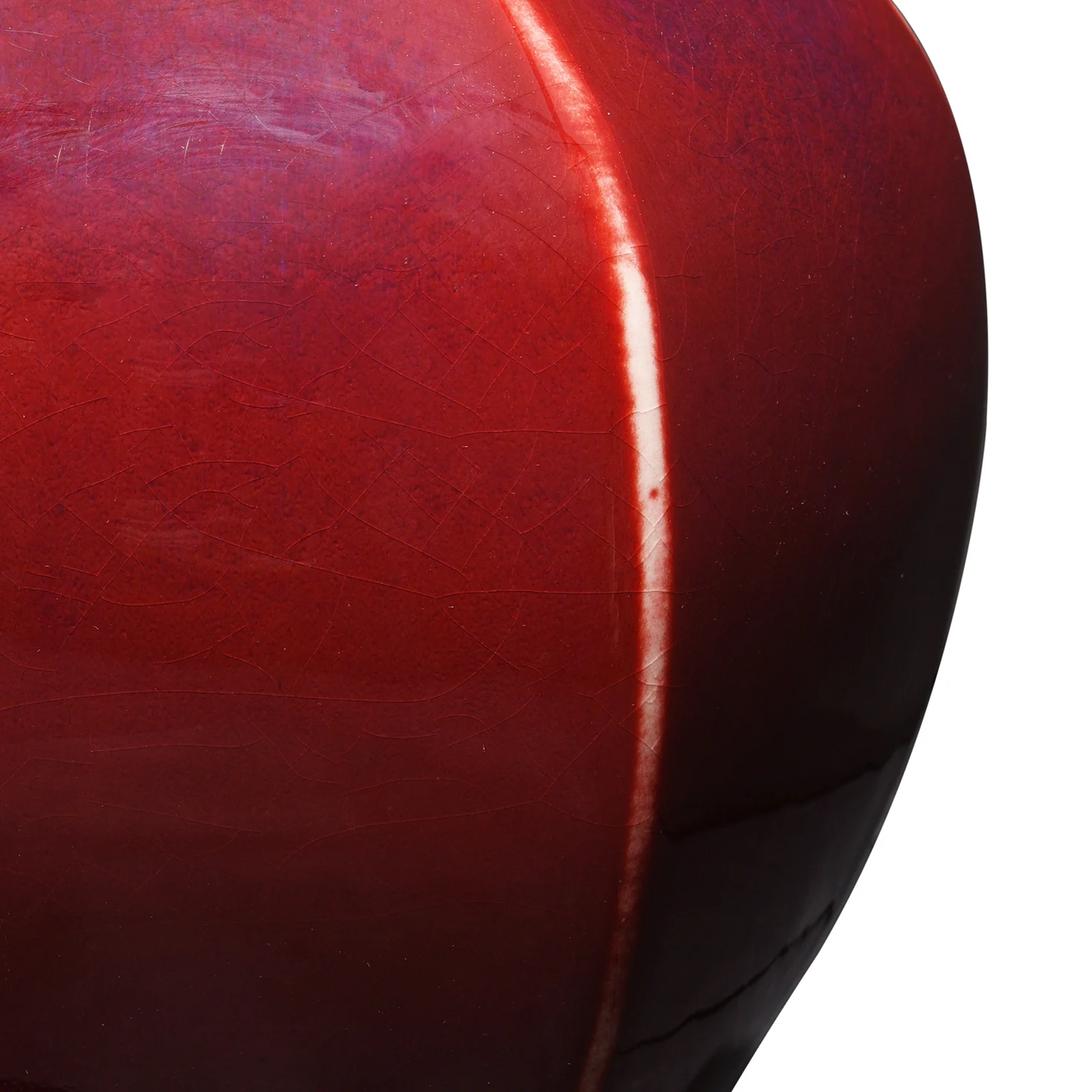 Sang De Boeuf Porcelain Hexagonal Flower Vase - Image 3