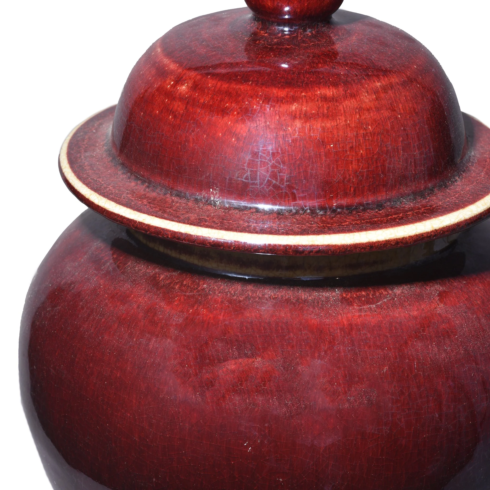 Sang De Boeuf Porcelain Temple Jar - Image 2