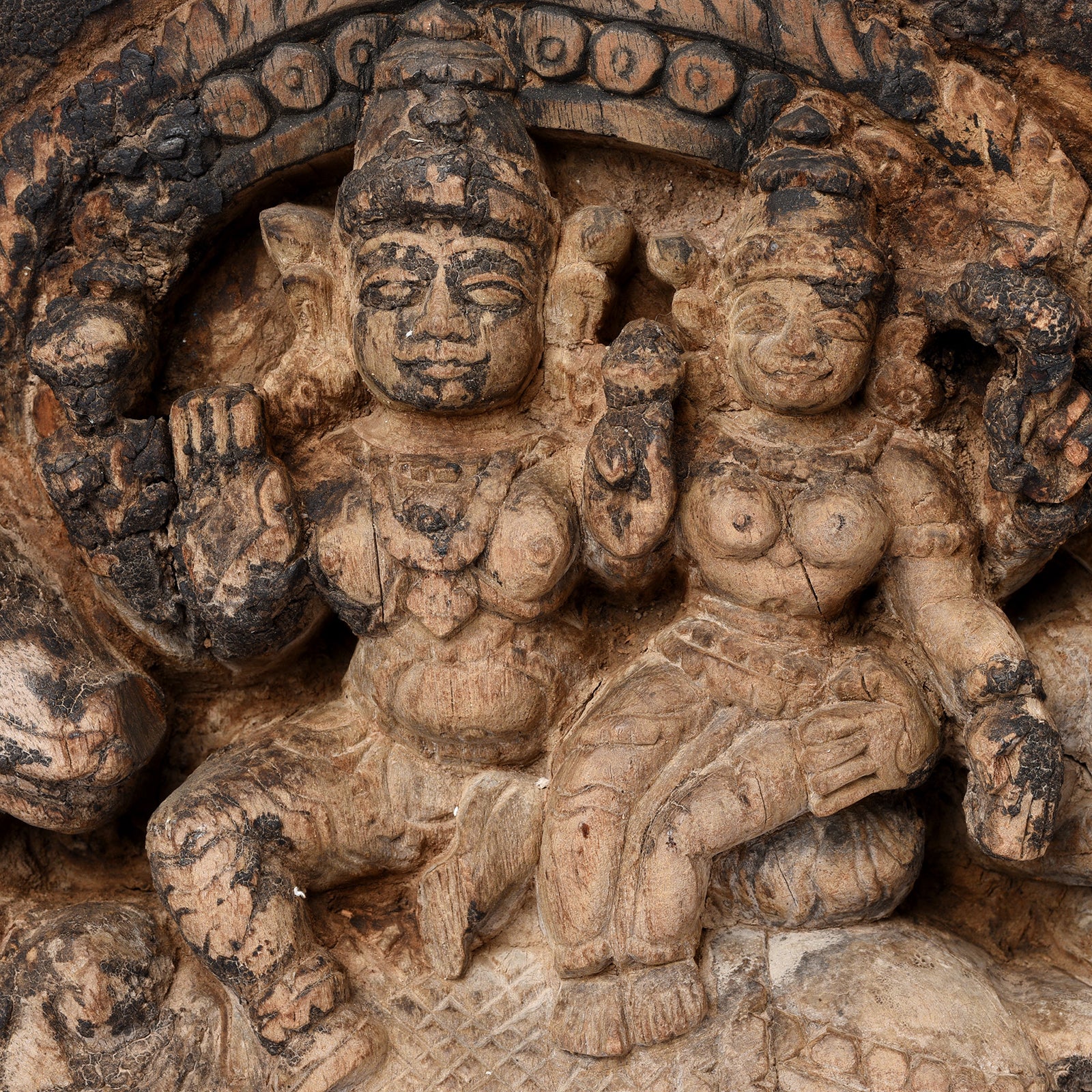 Shiva & Parvati Chariot Carving From South India - 18th Century - Image 3
