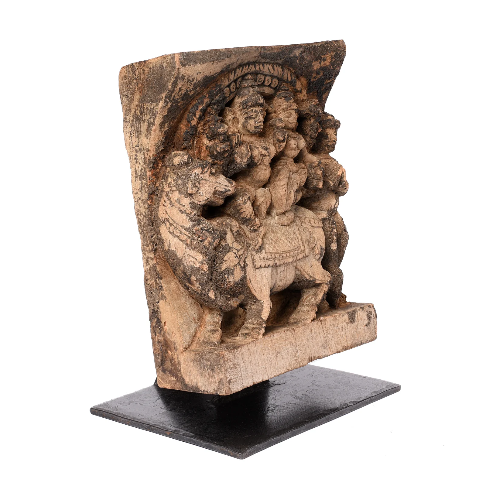 Shiva & Parvati Chariot Carving From South India - 18th Century - Image 4