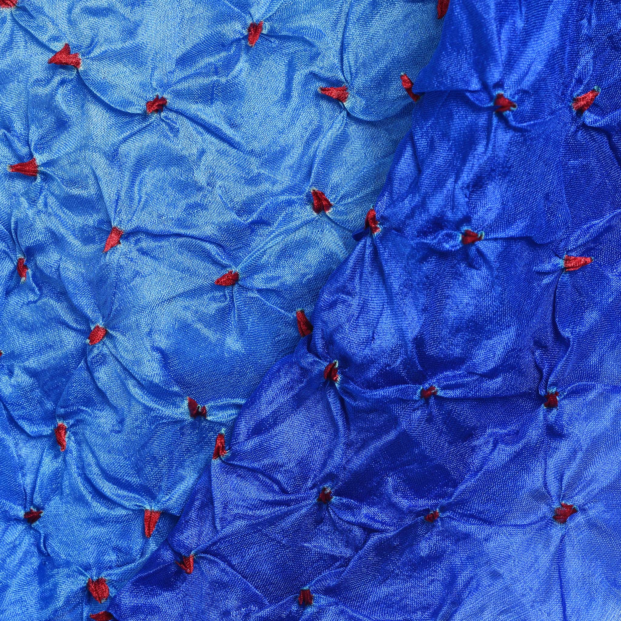 Silk Scarf - Sky Blue Bandhani From Rajasthan - Image 2