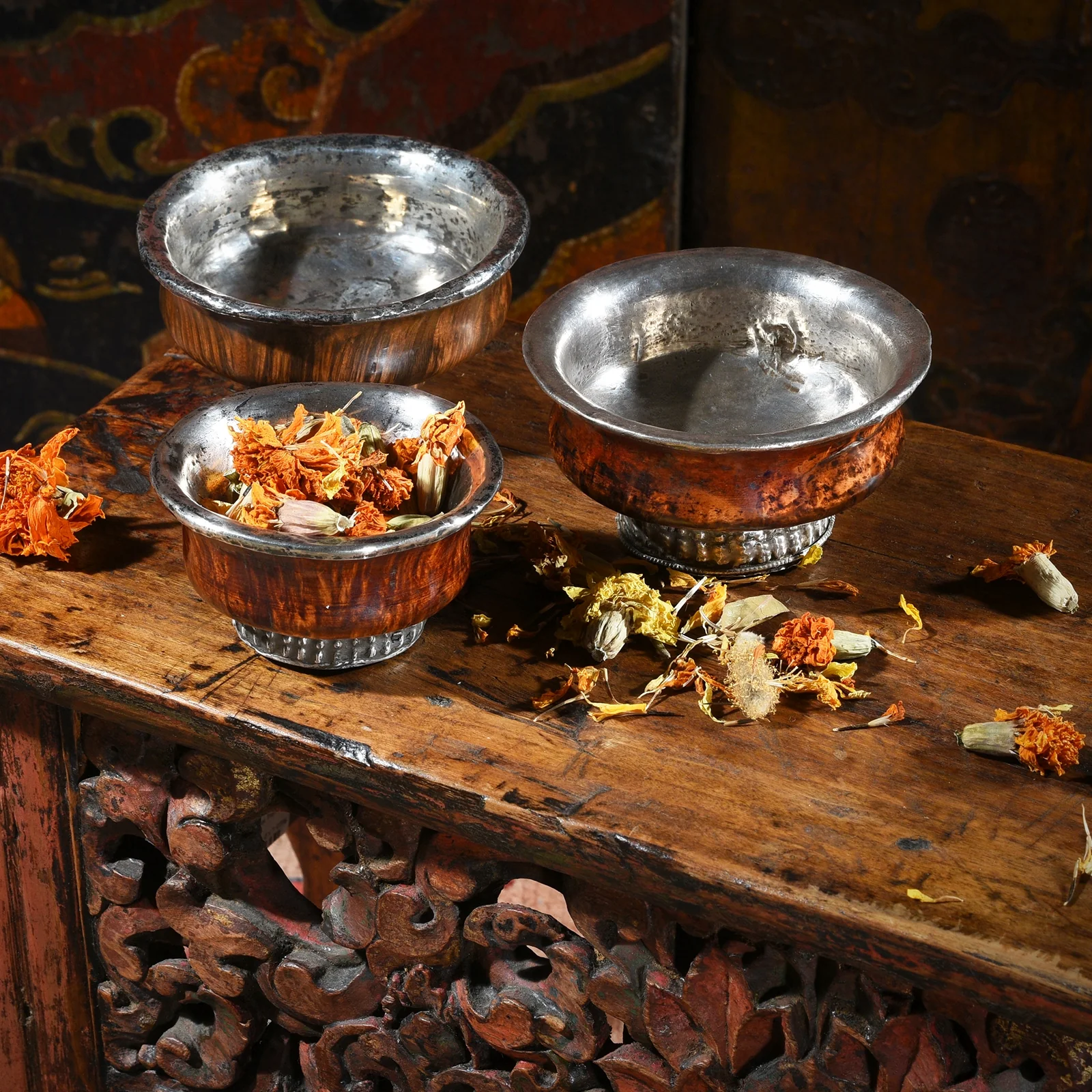 Silver & Burr Tibetan Tsampa Bowl - Ca 1900 - Image 3