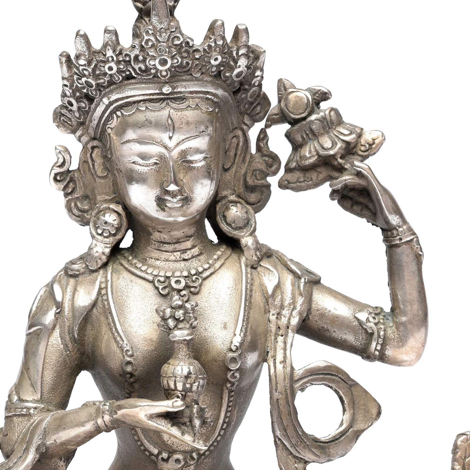 Silver Plated Statue Of The Goddess Tara - Image 3
