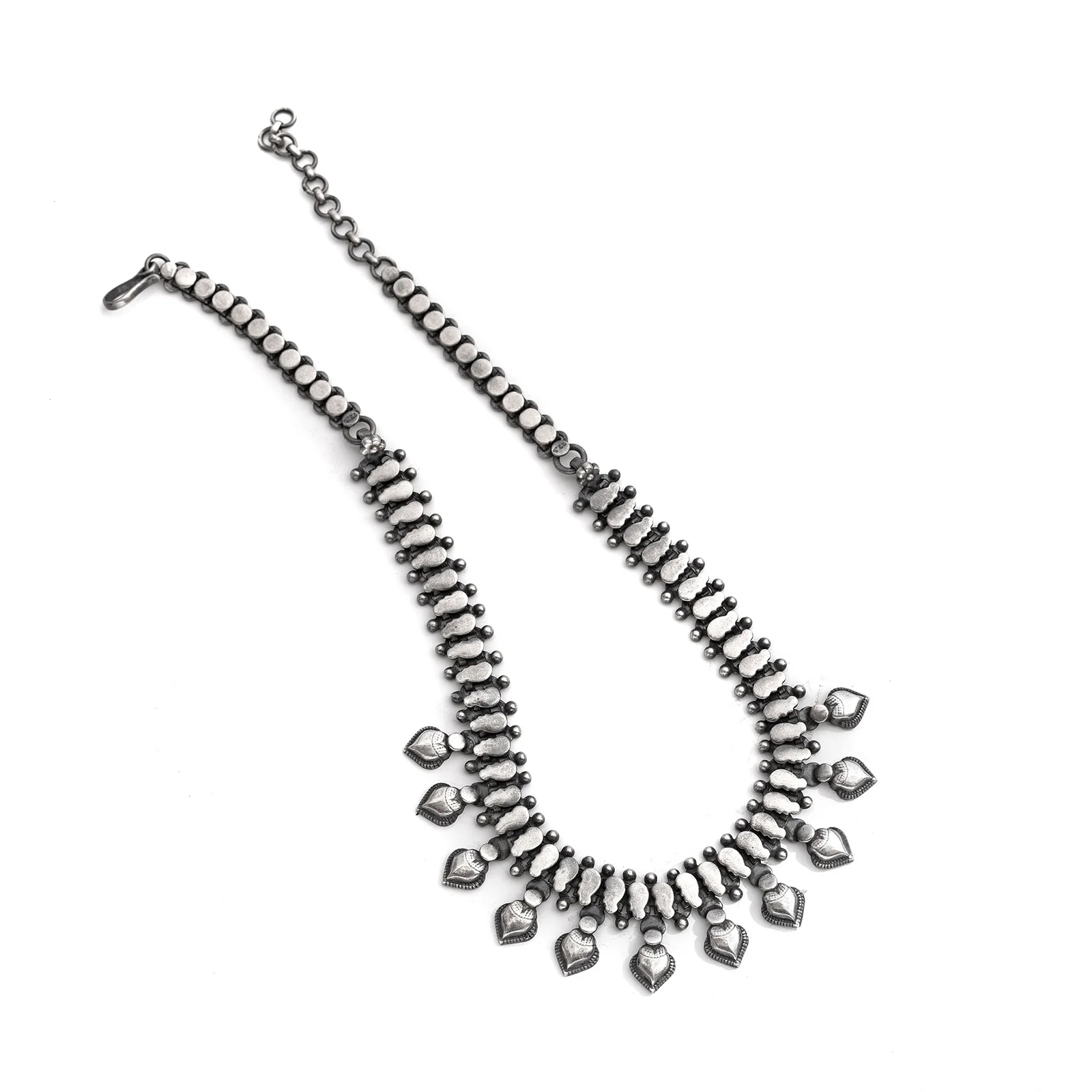 Silver Indian Tribal Boteh Necklace