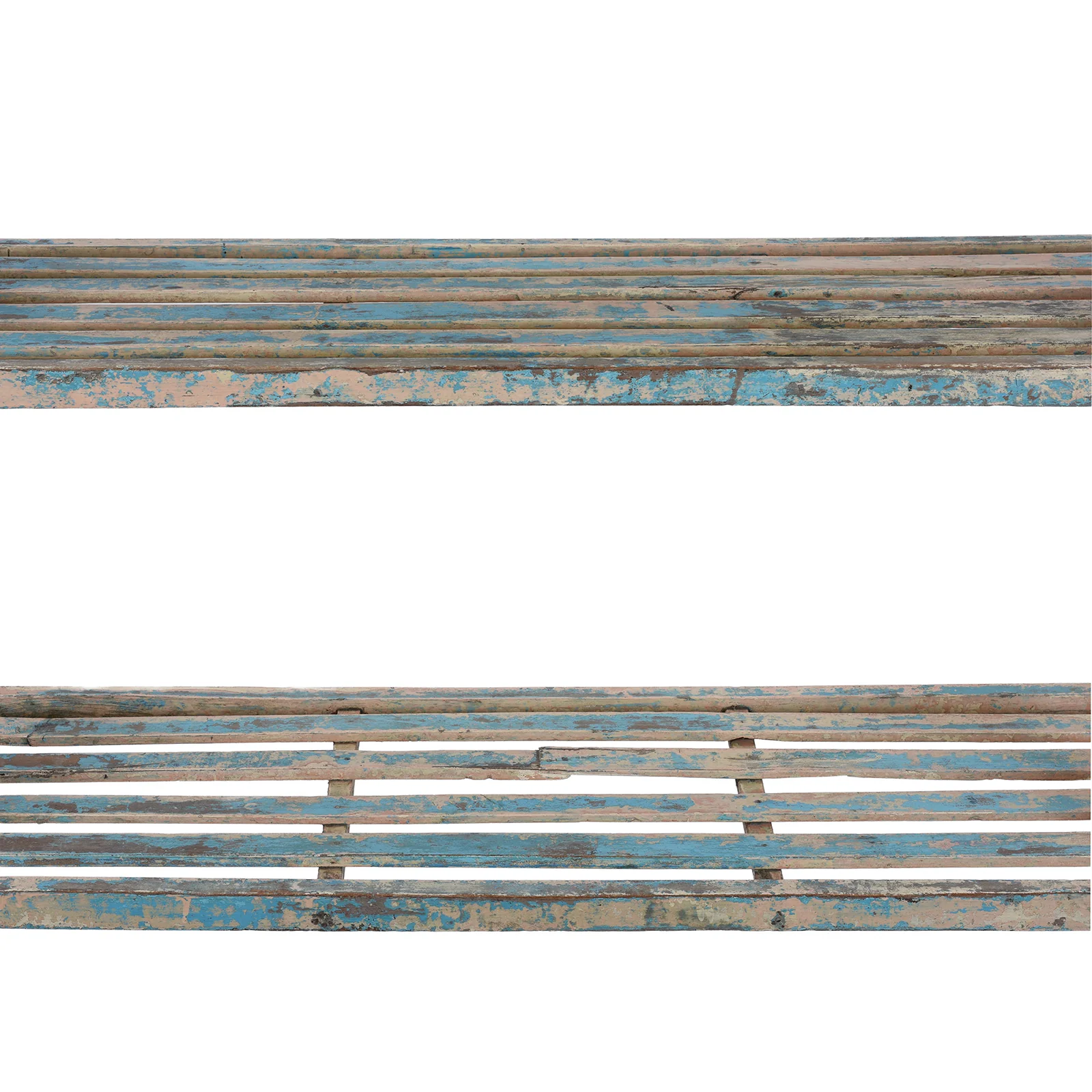 Blue Painted Slatted Shelf From Rajasthan - Ca 1930 - Image 4