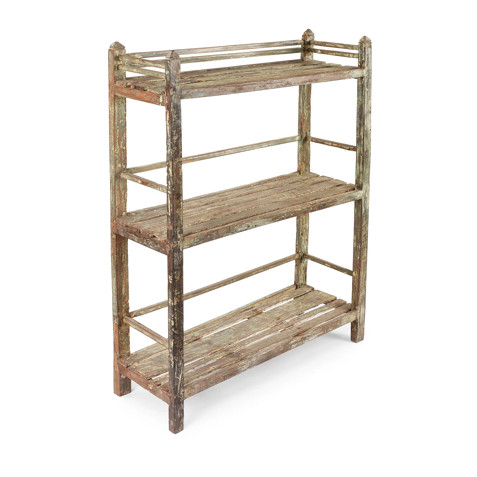 Slatted Teakwood Shelf From Rajasthan - Ca 1930 - Image 2