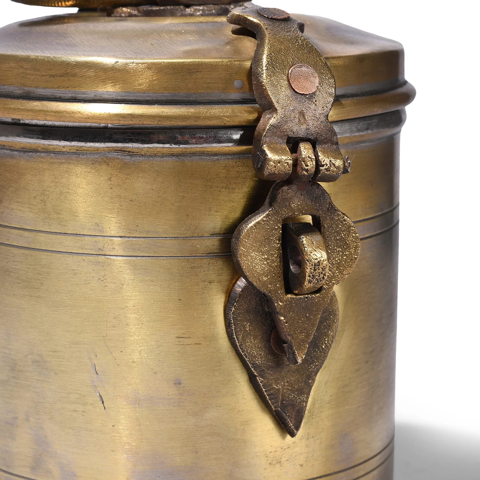 Vintage Small Brass Food Caddy From Bombay - Ca 1920 - Image 3