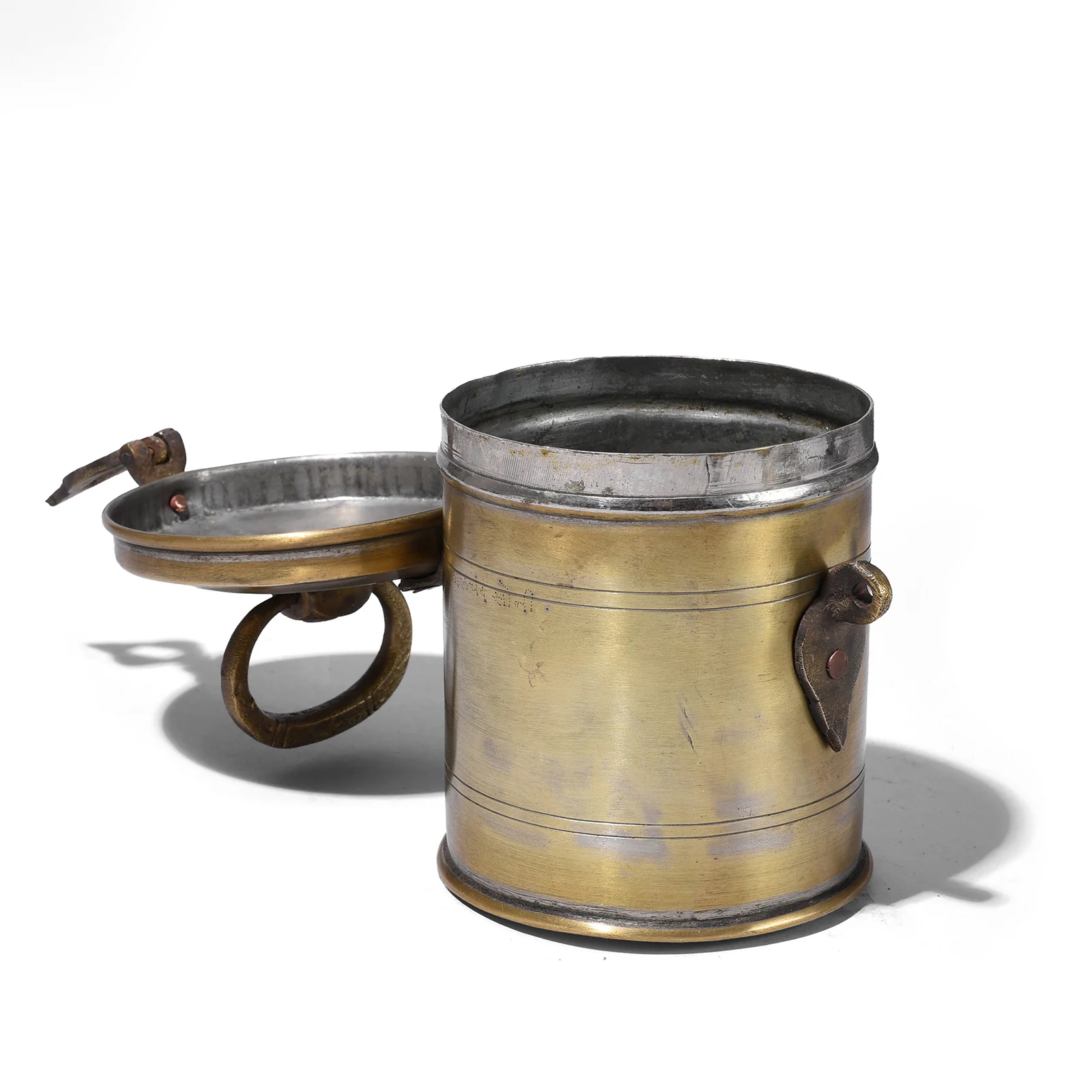 Vintage Small Brass Food Caddy From Bombay - Ca 1920 - Image 4