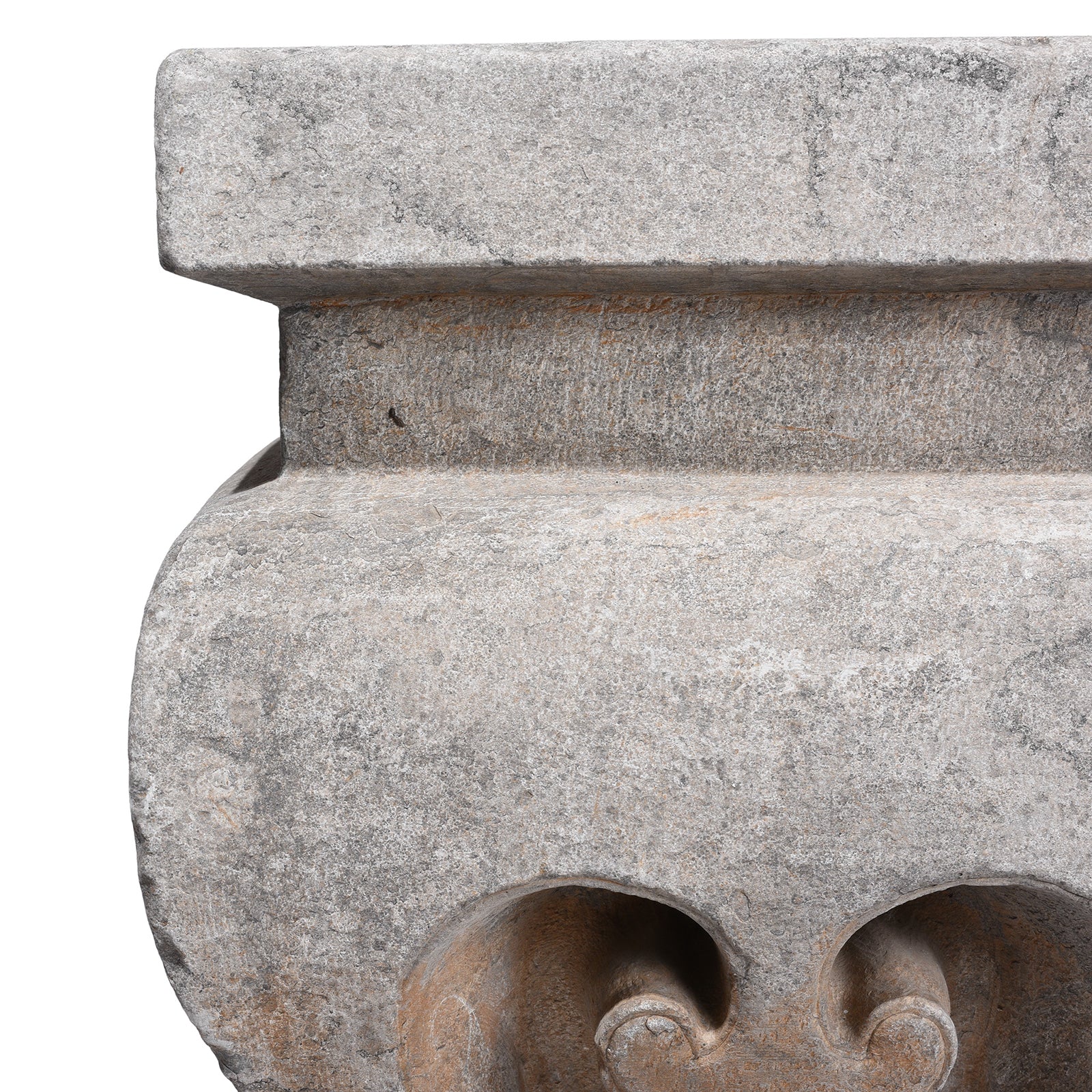 Hand Carved Stone Chinese Side Table - Image 2