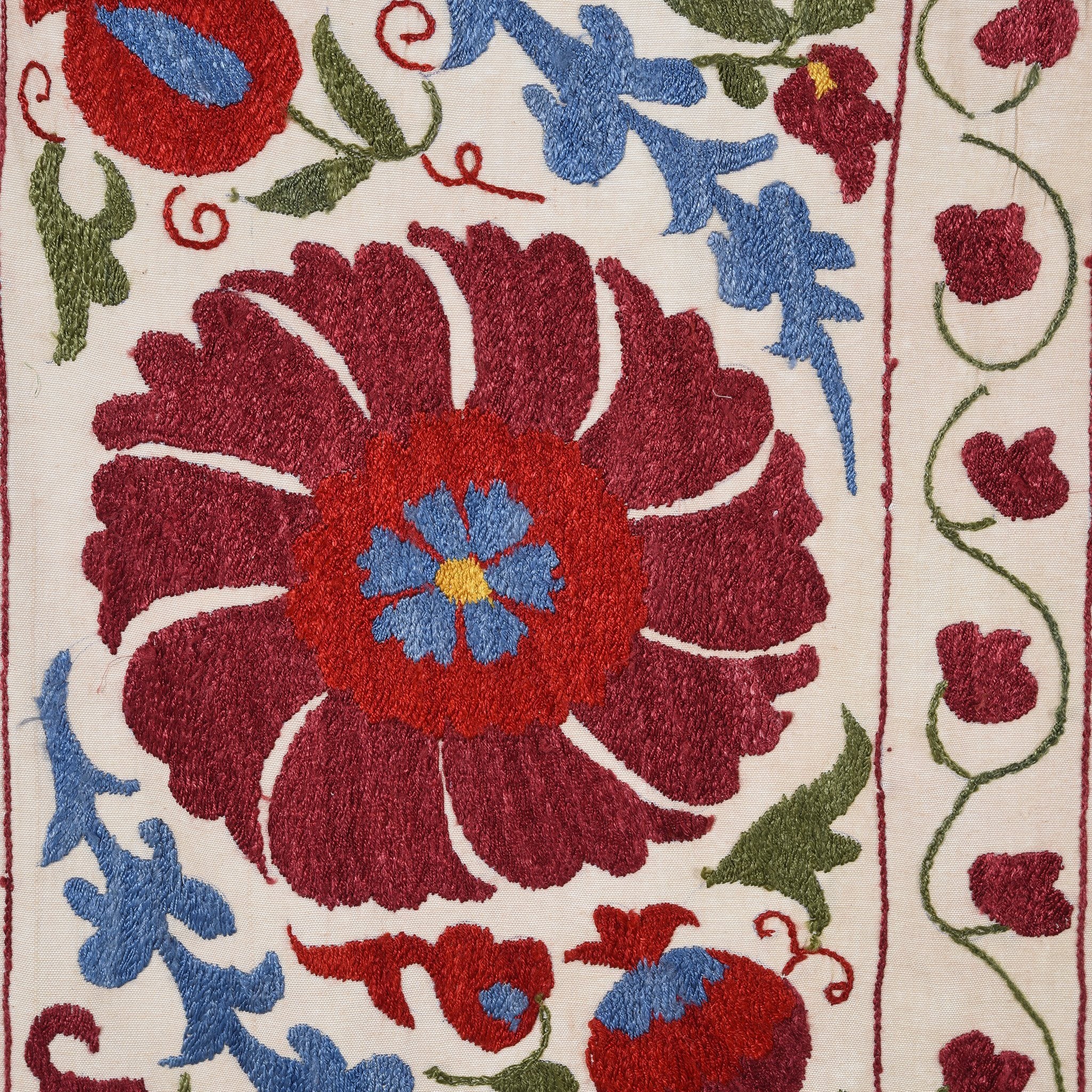 Vintage Suzani Embroidery Throw From Uzbekistan - Image 3