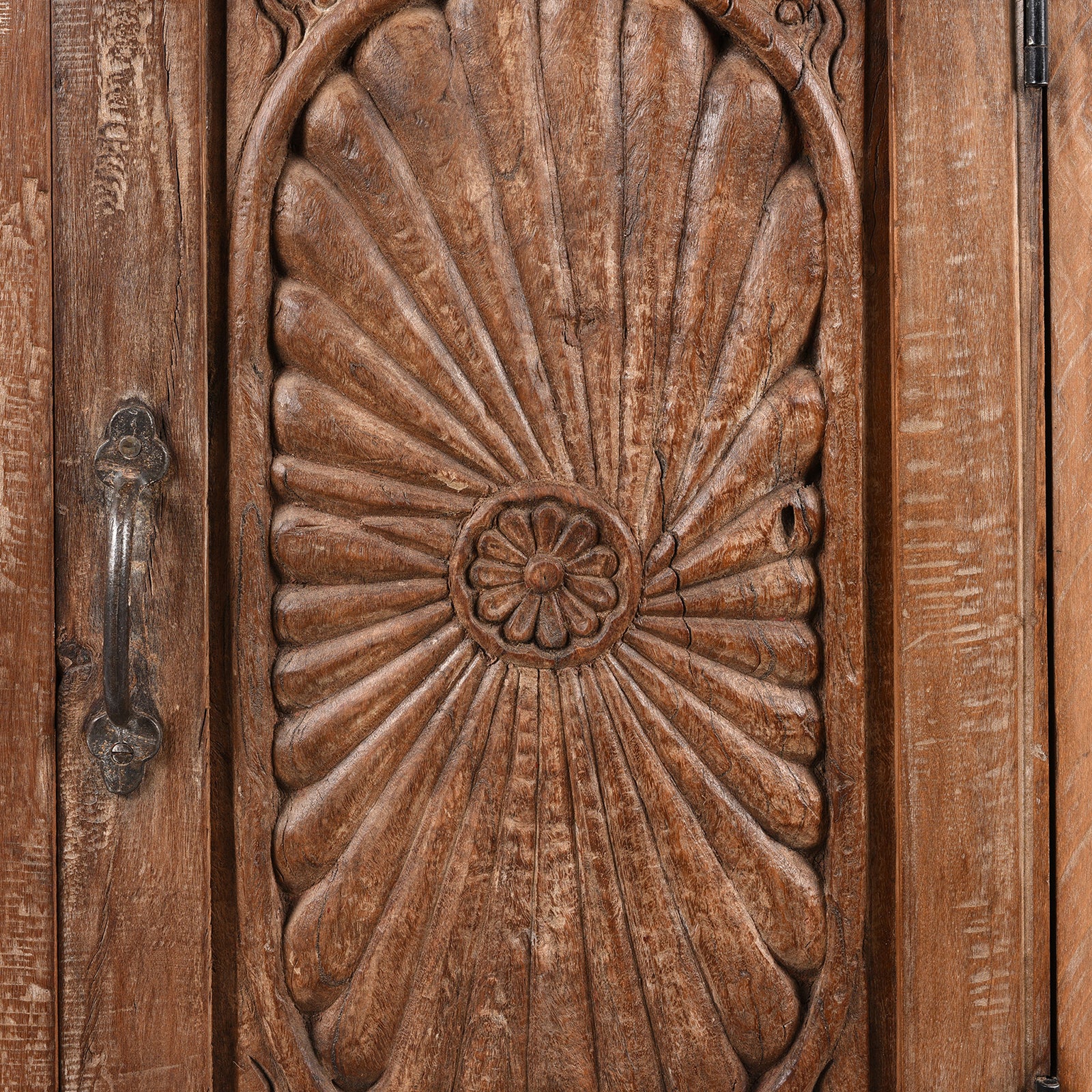Bedside Cabinet Made From Reclaimed Carved Teak - Image 4