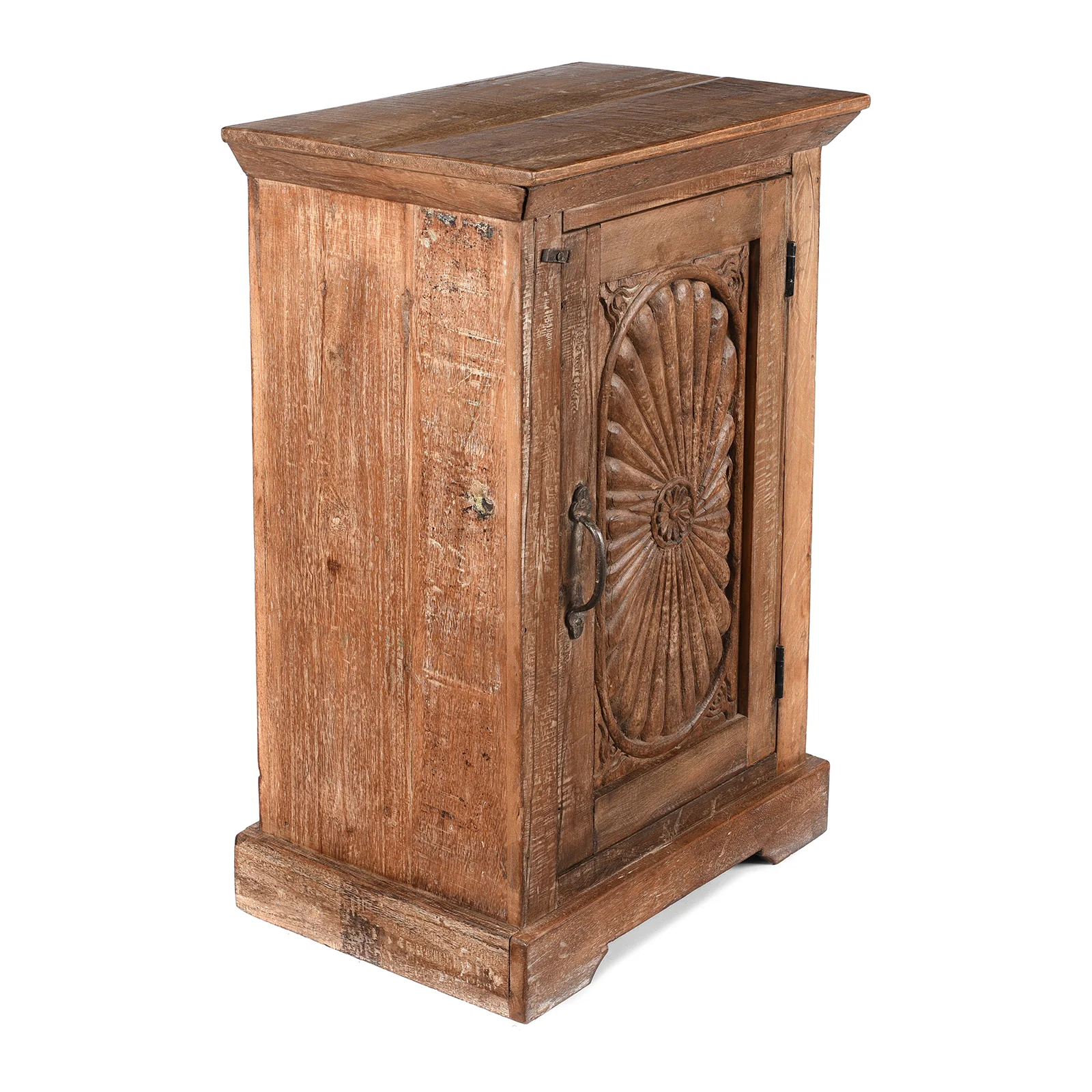 Bedside Cabinet Made From Reclaimed Carved Teak - Image 5