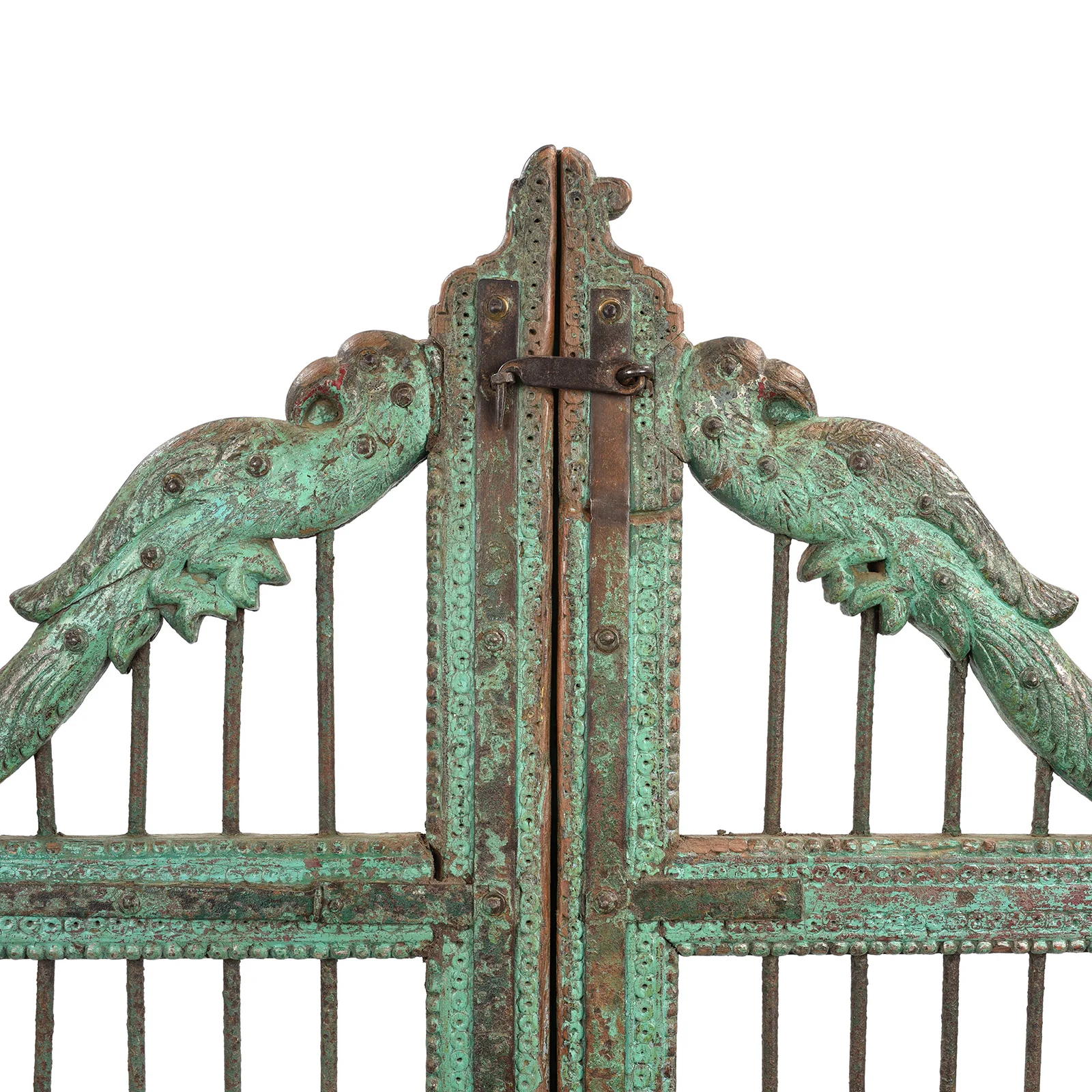 Carved Parrot Teak Dog Gate From Gujarat - 19th Century - Image 2