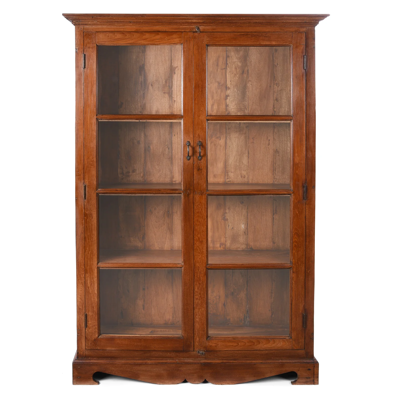 Glazed Teak Indian Book Cabinet - Late 19th Century