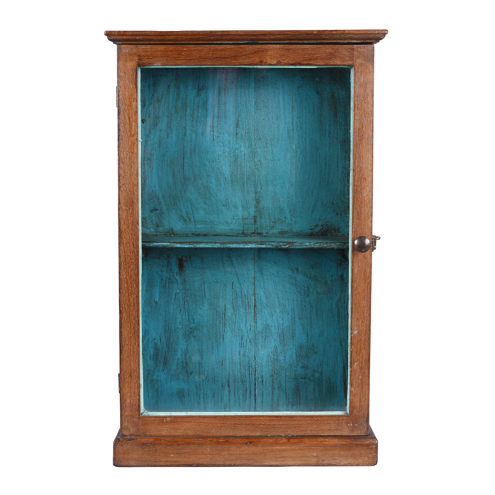 Teak Glazed Wall Cabinet - Ca 1920