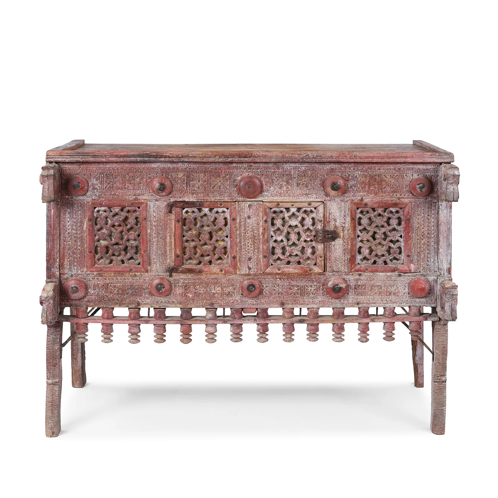 Painted Majus Dowry Chest From Gujarat - 19th Century