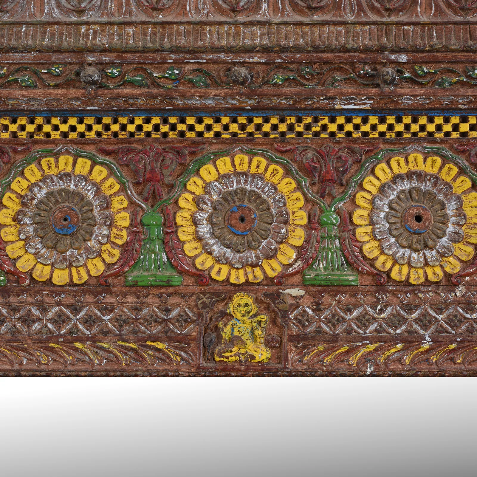 Painted Door Mirror From Shekhawati - 19th Century - Image 2