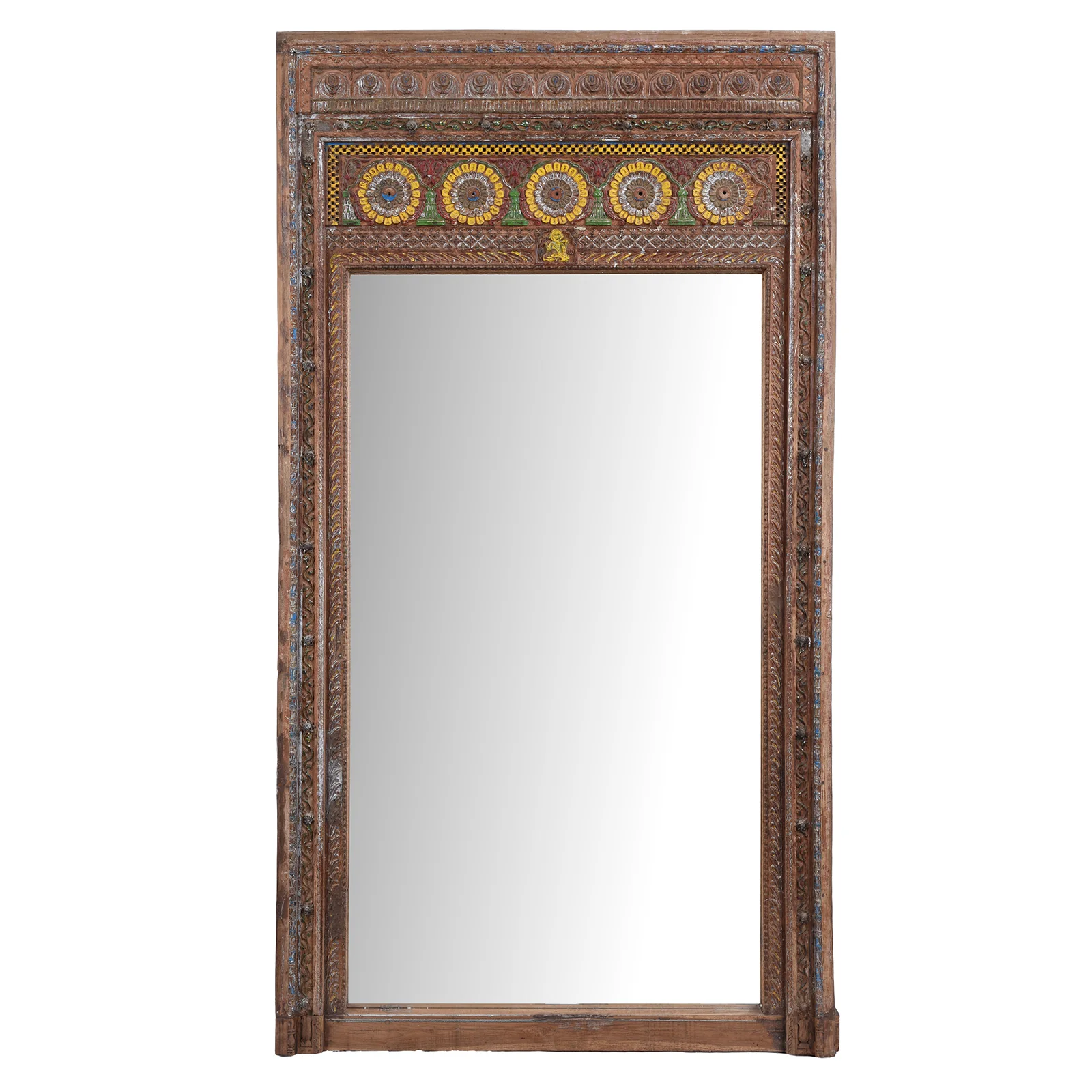 Painted Door Mirror From Shekhawati - 19th Century - Image 3