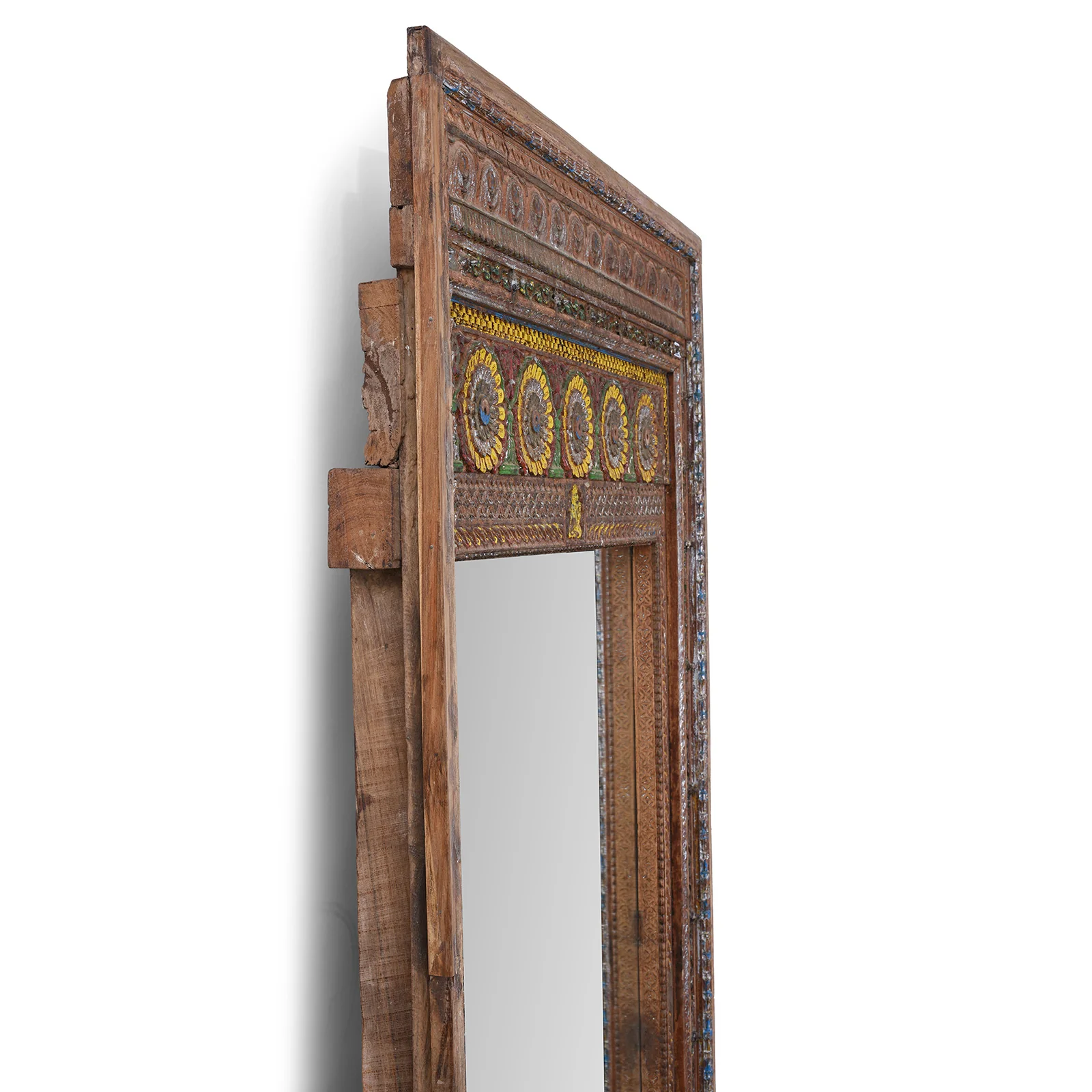 Painted Door Mirror From Shekhawati - 19th Century - Image 7