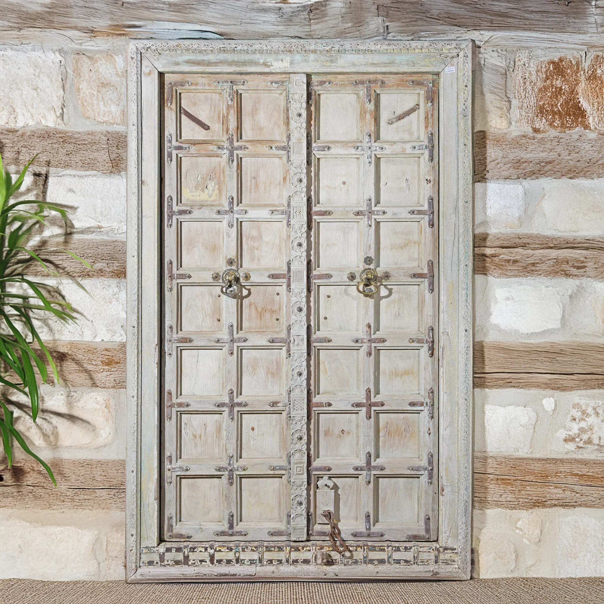 Indian Panelled Door & Frame From Gujarat - Circa 1900