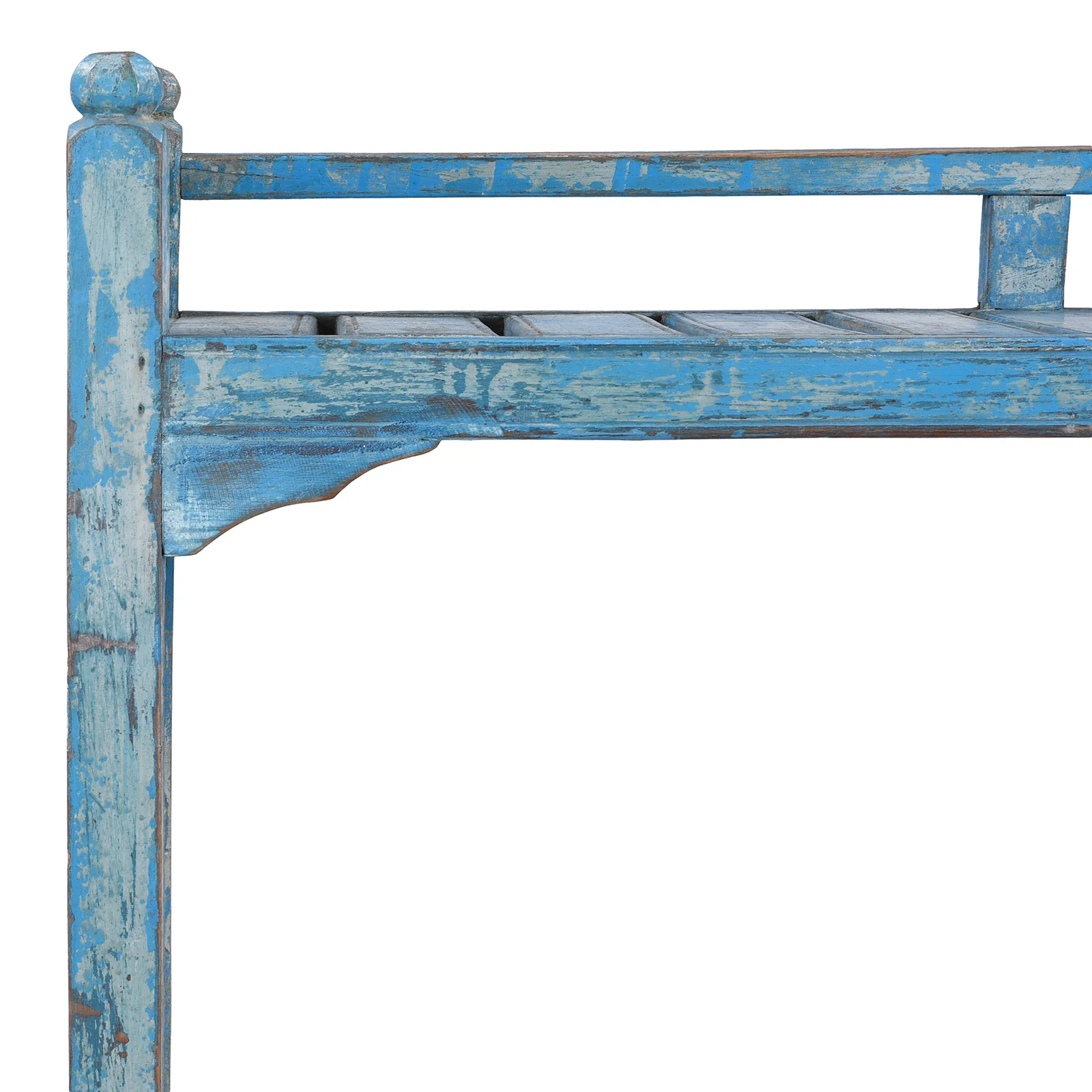 Vintage Painted Indian Teak Shelf - Ca 1930 - Image 2